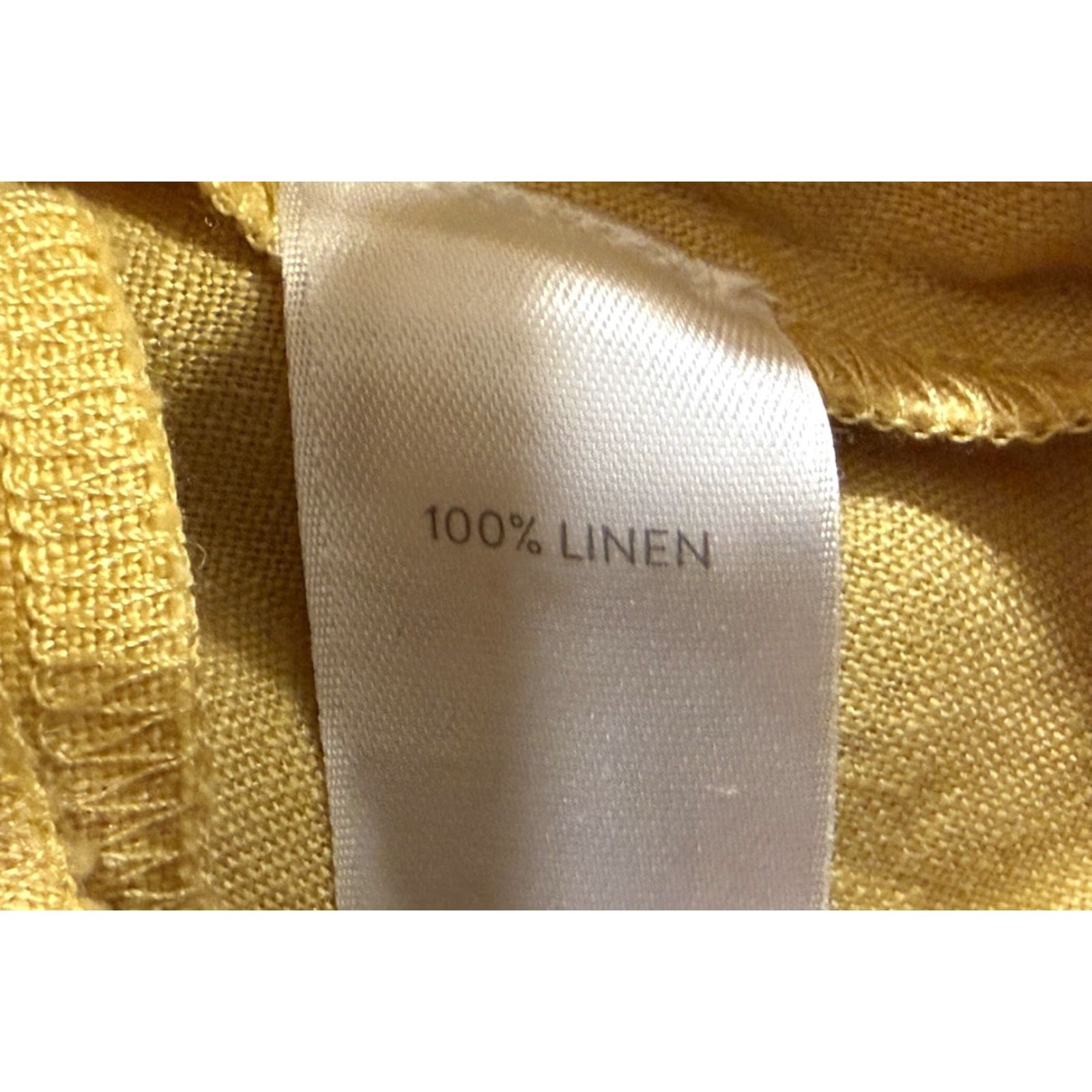 J. Jill NWT J.Jill Love Linen Dress Mustard Yellow Short Sleeve 1/2 Button Sz Large Size 36" / US 14 / IT 50 - 8 Thumbnail