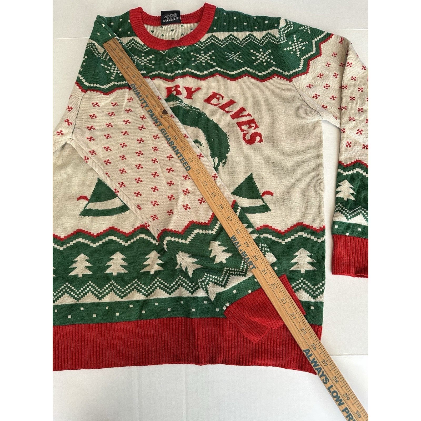 Other ELF Movie-Raised by Elves-Ugly Christmas Sweater Med Green Size US M / EU 48-50 / 2 - 7 Thumbnail