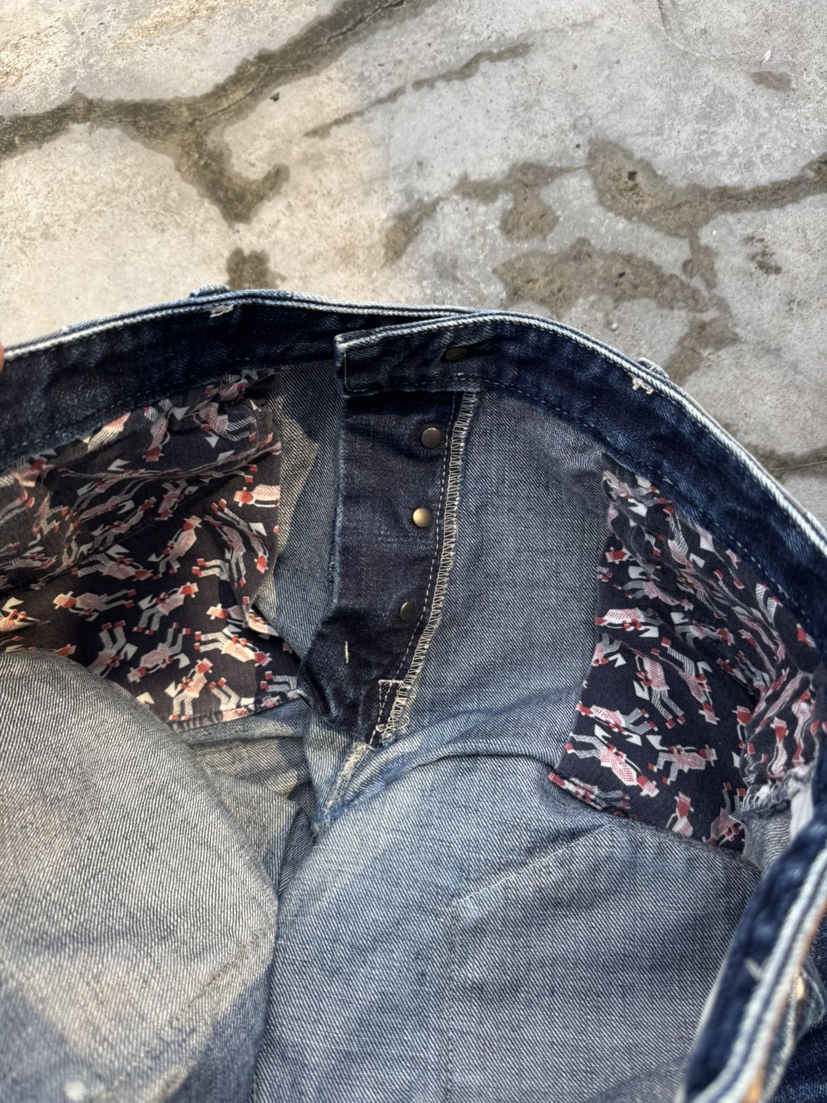 Japanese Brand Paul Smith Red Ear Selvedge Patchwork Selvedge Size US 33 - 12 Thumbnail