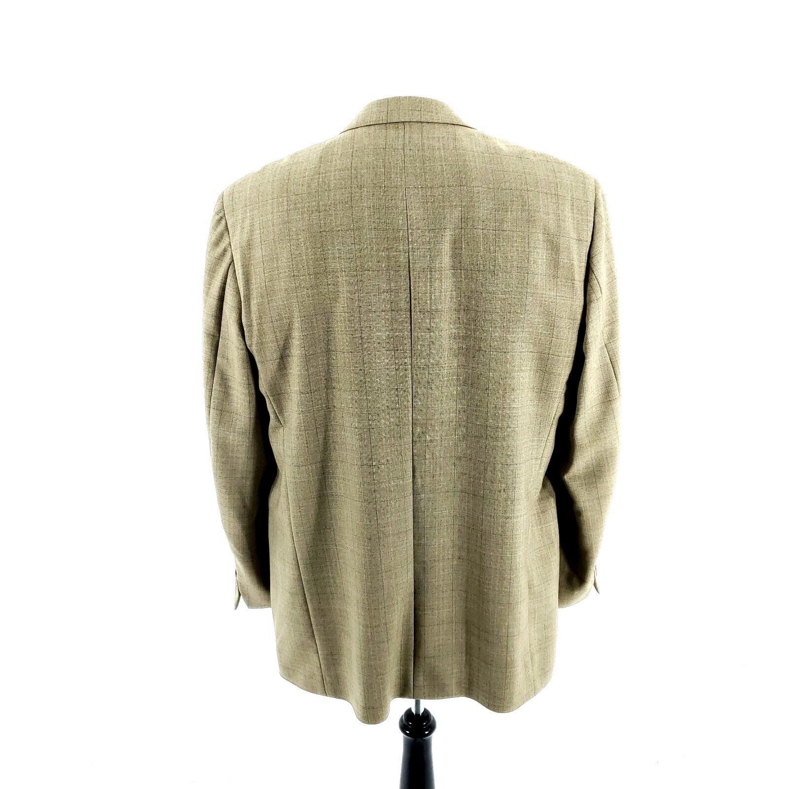 Pronto Uomo Pronto Uomo Worsted Wool 2 Button Blazer 44L Tan Sharkskin B Size 44L - 5 Thumbnail
