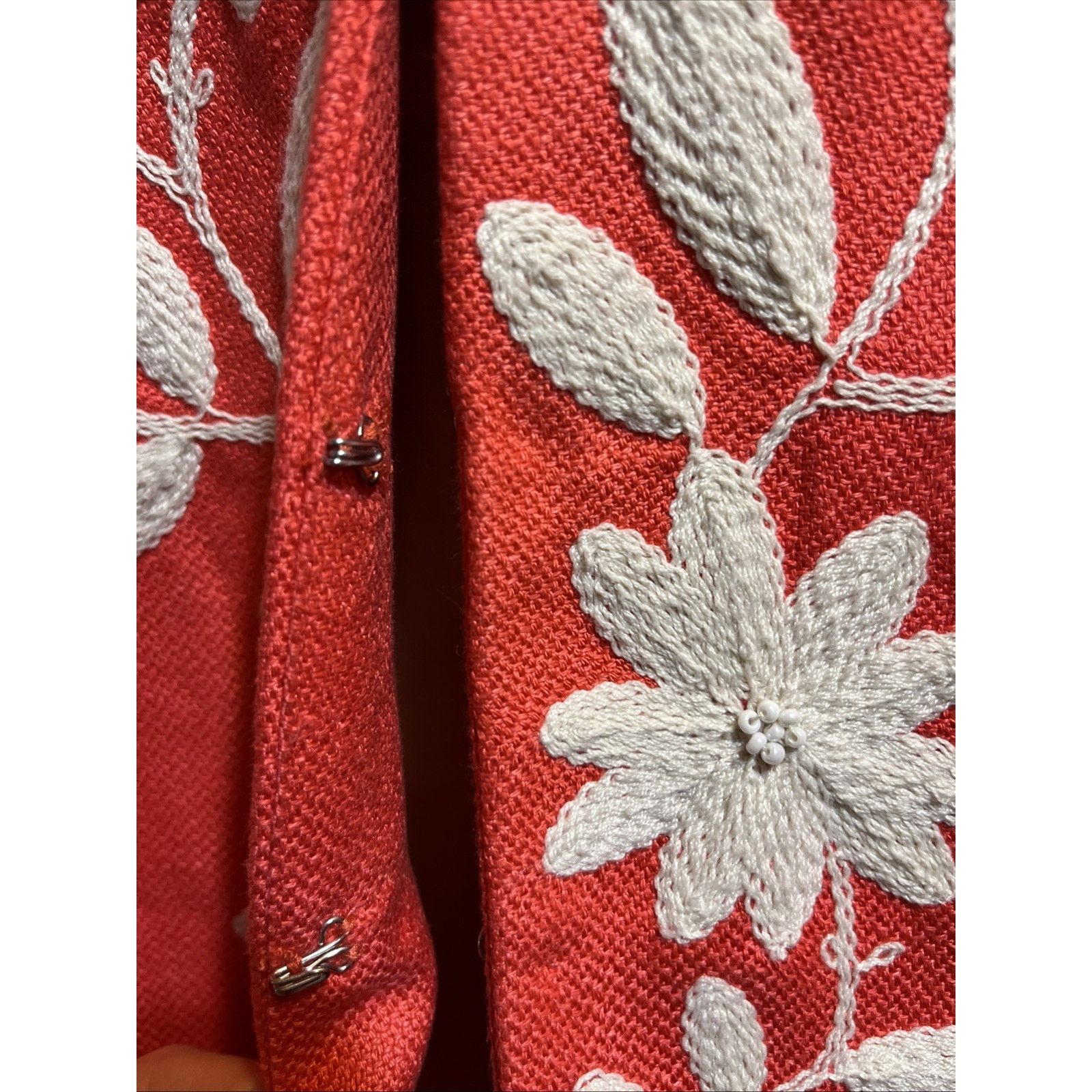 Other PETER NYGARD Womens 16 Red Linen Blend Floral Blazer Size XXL / US 16-18 / IT 52-54 - 4 Thumbnail