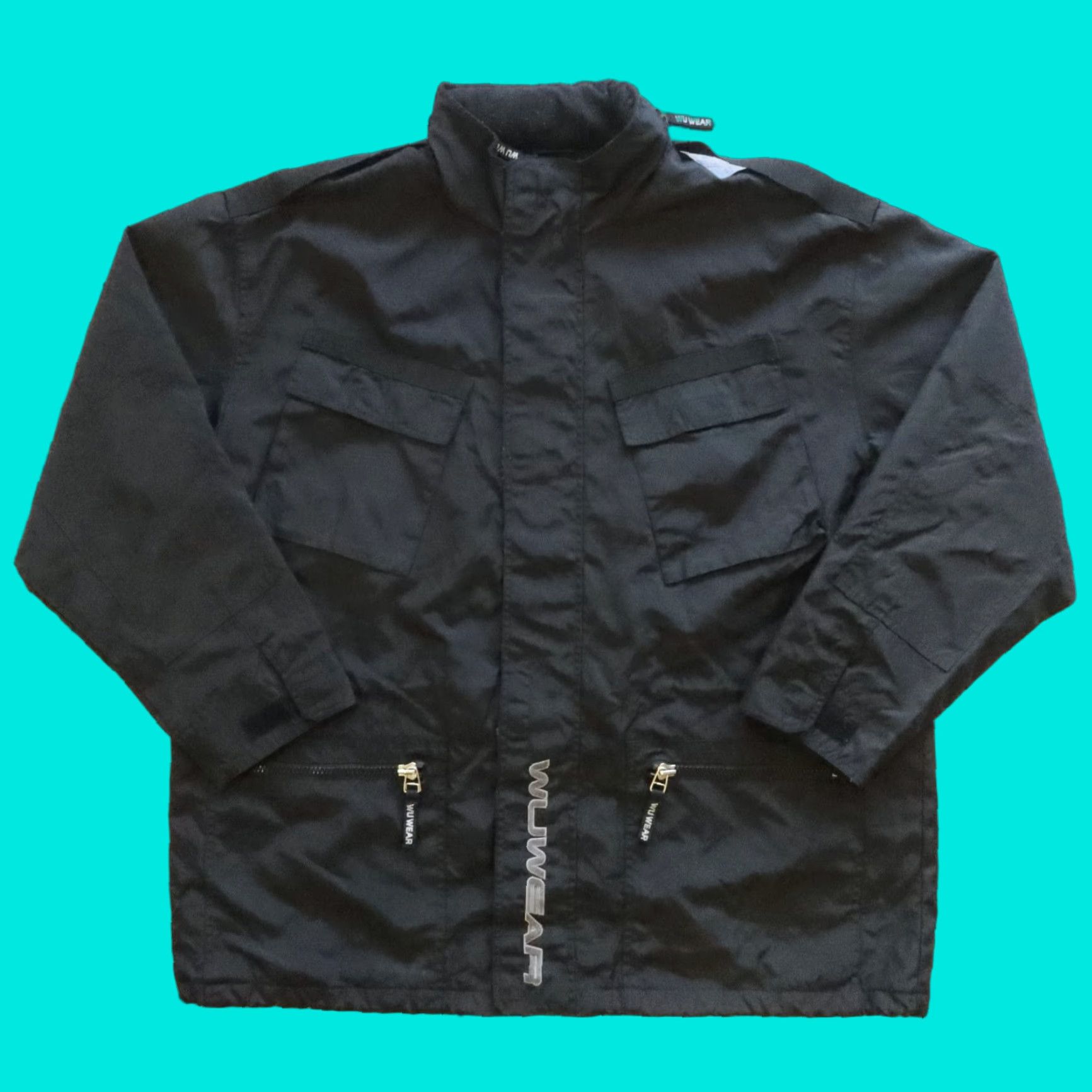 Vintage Vintage Wu Wear Parka Jacket 2XL Black Mens Hoodie Jacket Parka Wu Wear 90s Mens Size US XXL / EU 58 / 5 - 1 Thumbnail