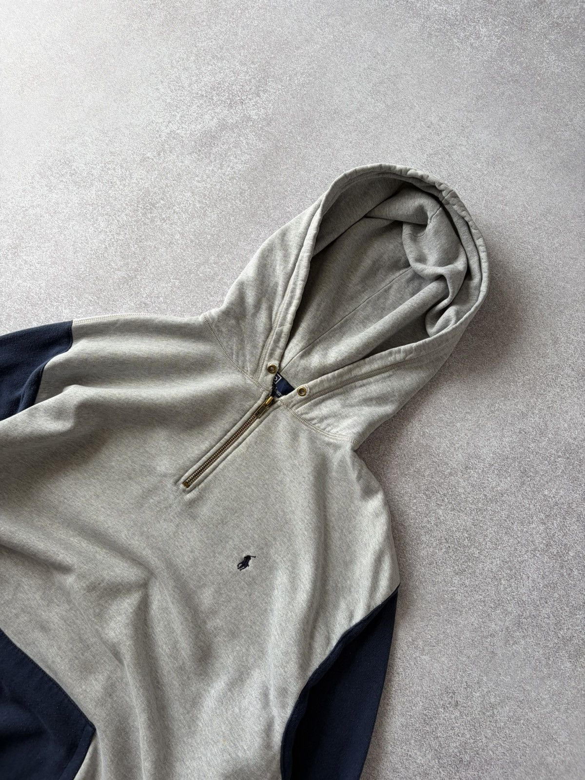 Polo Ralph Lauren VTG Polo Ralph Lauren Half Zip Hoodie Gray Navy Men’s SZ XL Size US XL / EU 56 / 4 - 5 Thumbnail