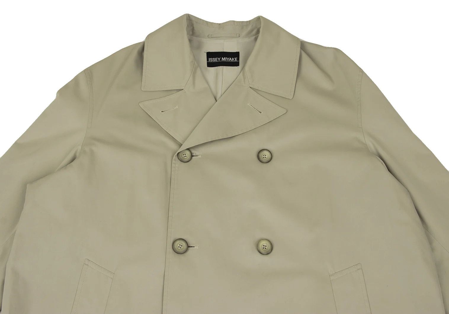 Issey Miyake Cotton Double Design Coat in Beige, Size L Size US L / EU 52-54 / 3 - 2 Thumbnail