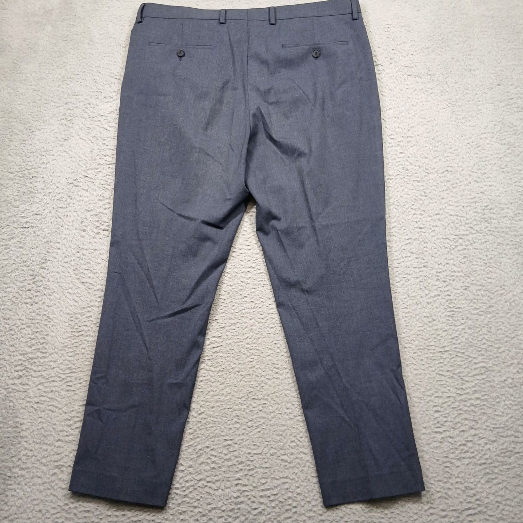 Express Express Slim Fit Dress Pants 36x30 Blue Flat Front Business Casual Men Size US 36 / EU 52 - 3 Thumbnail