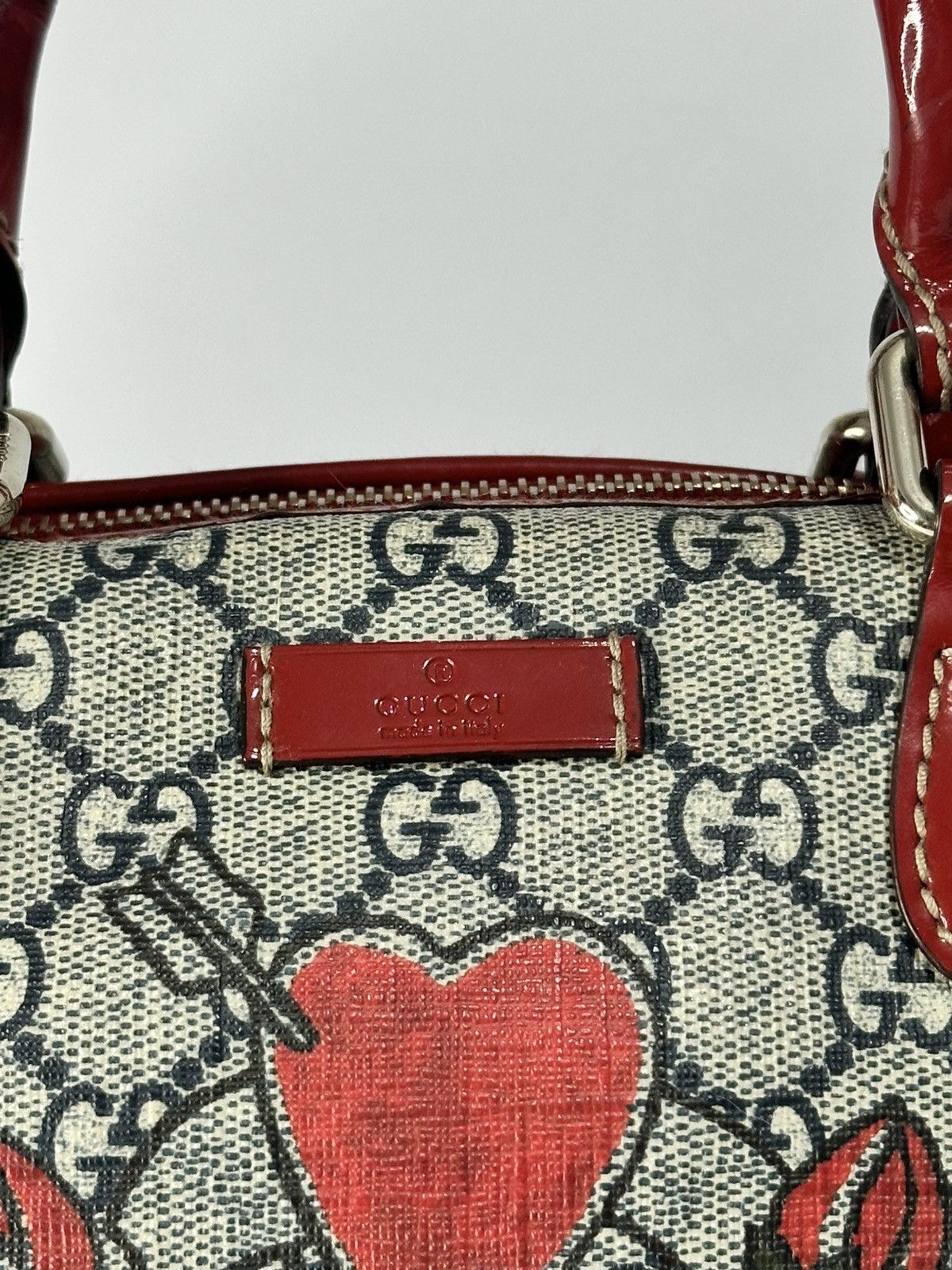 Gucci GUCCI Blue/Red GG Canvas Tattoo Heart Joy Boston Bag Size ONE SIZE - 2 Thumbnail