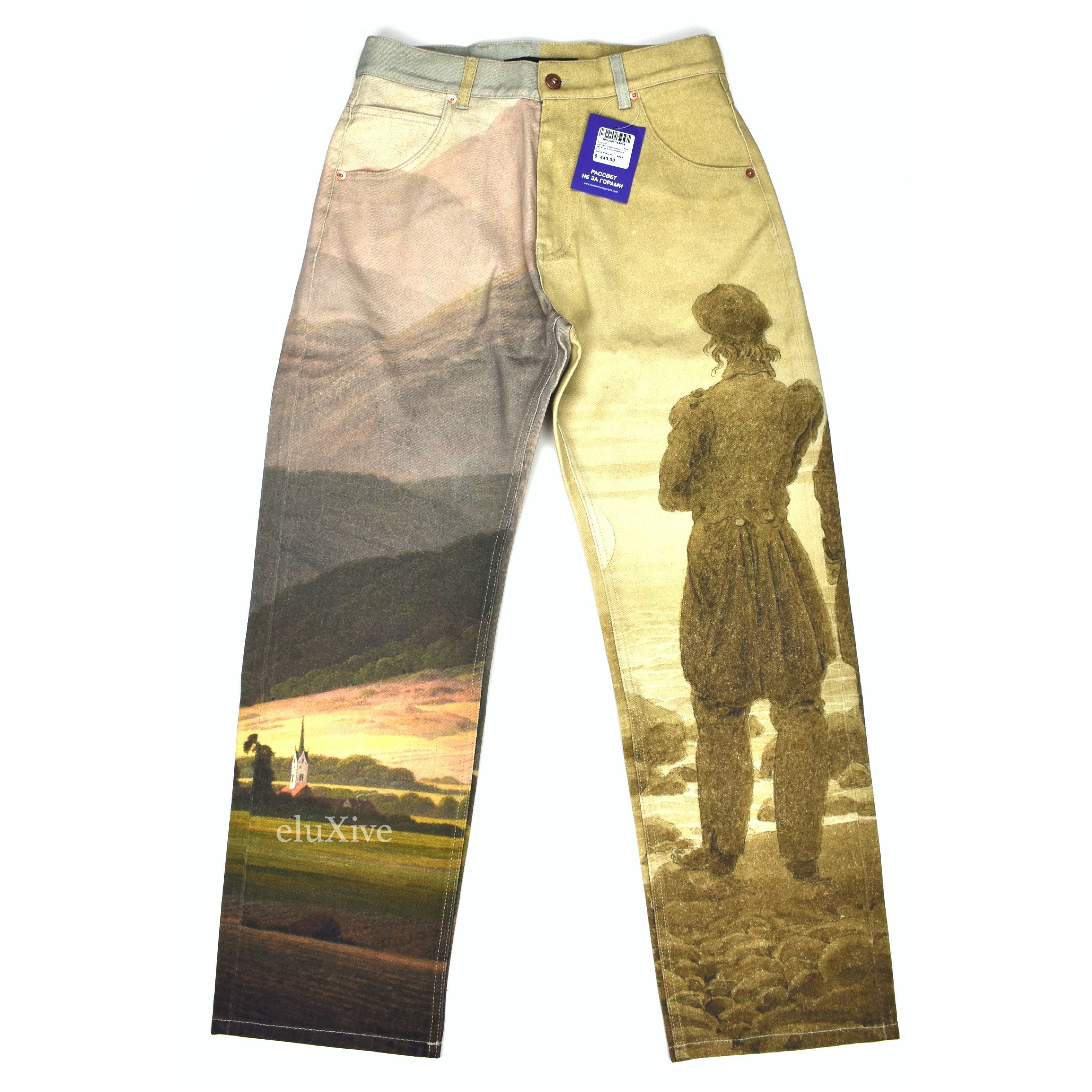 Gosha Rubchinskiy × PACCBET Paccbet Caspar David Freidrich Painting Print Denim Jeans Size US 30 / EU 46 - 1 Preview