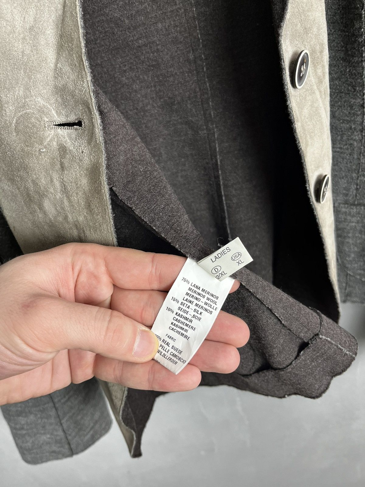 Fabiana Filippi Fabiana Filippi leather wool blazer jacket Size L / US 10 / IT 46 - 13 Thumbnail