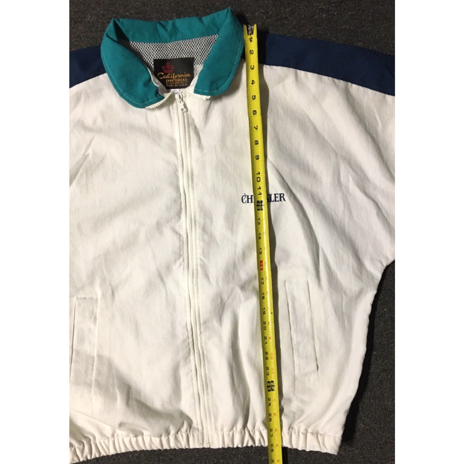 Vintage VINTAGE Chrysler Spellout Jacket Men's XL White USA 80s Grunge Racing Cars Politic Size US XL / EU 56 / 4 - 8 Thumbnail