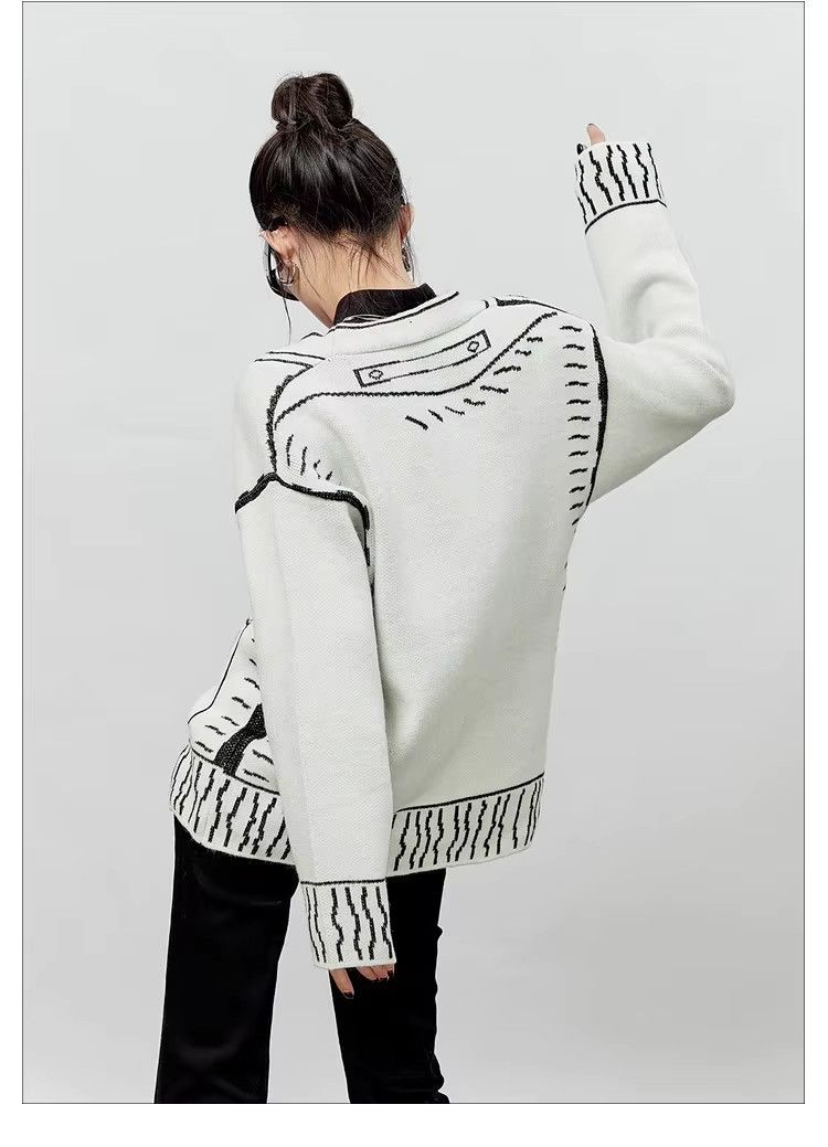 Other Korean Style Graffiti Unique Loose Cardigans Coat Y2k Size L / US 10 / IT 46 - 7 Thumbnail