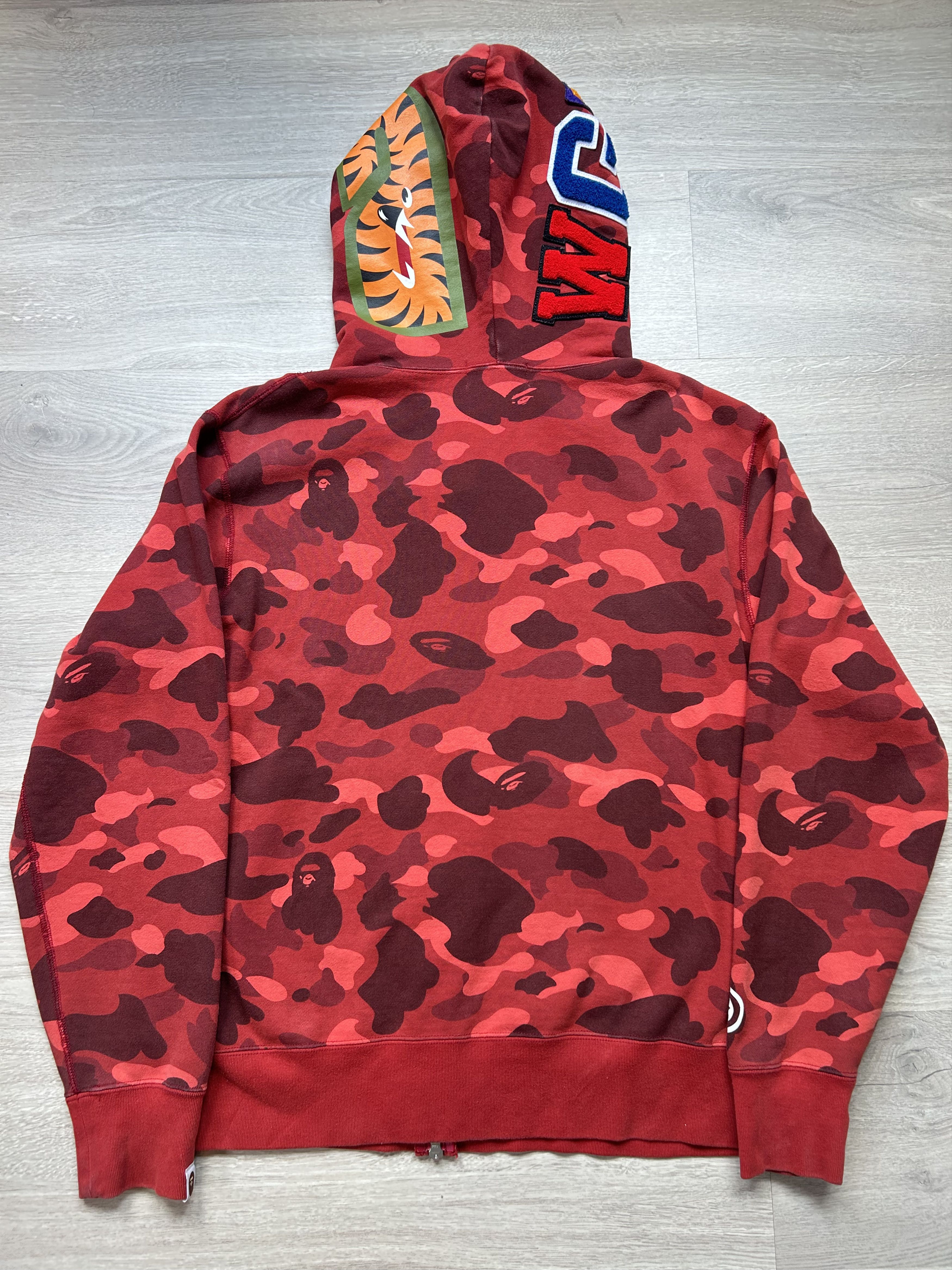 Bape BAPE Red Camo Shark Full Zip Hoodie [Size XL] Size US XL / EU 56 / 4 - 2 Thumbnail