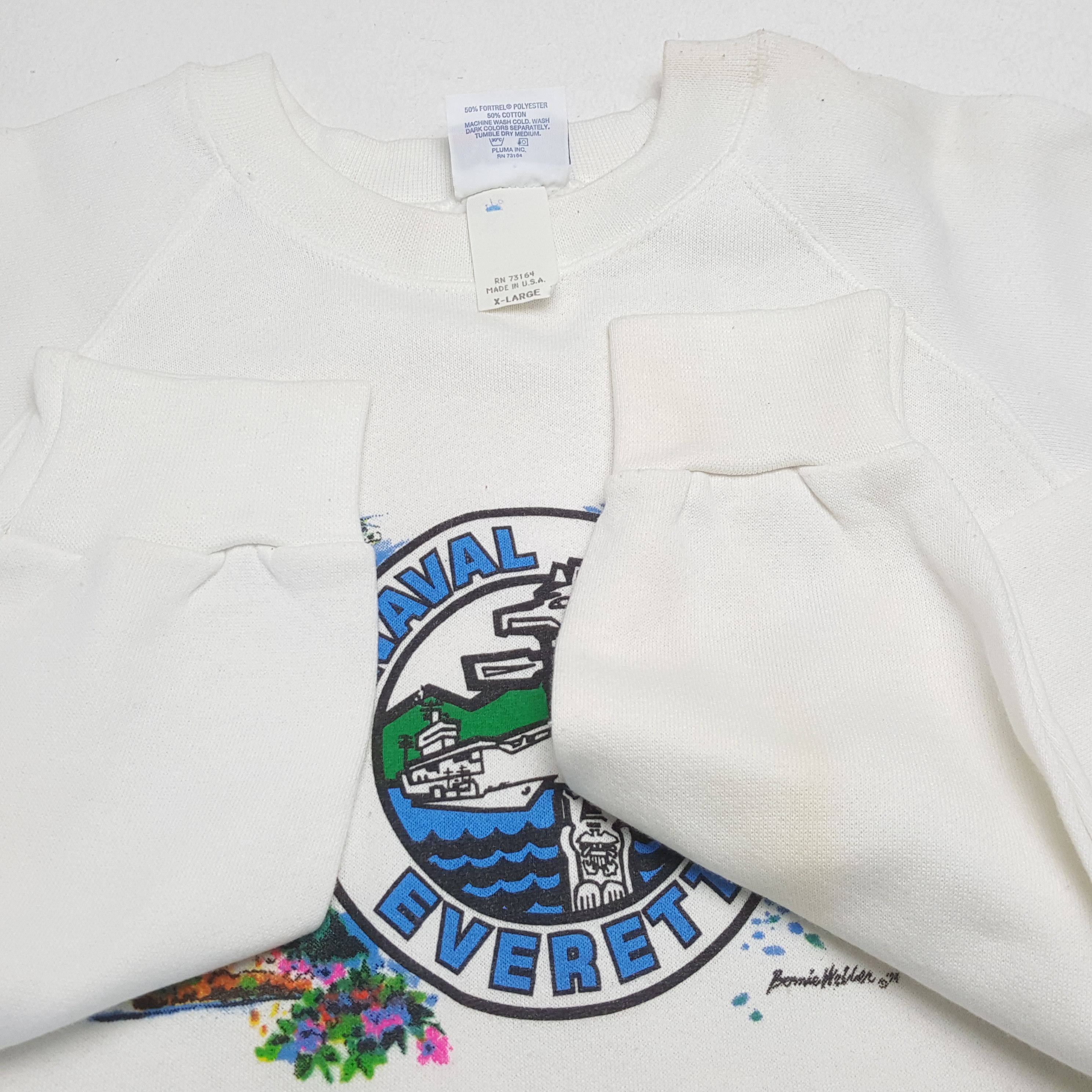 Naval Clothing Factory × Vintage NAVAL STATION EVERETT Center Design Vintage Sweatshirt Size US M / EU 48-50 / 2 - 8 Thumbnail