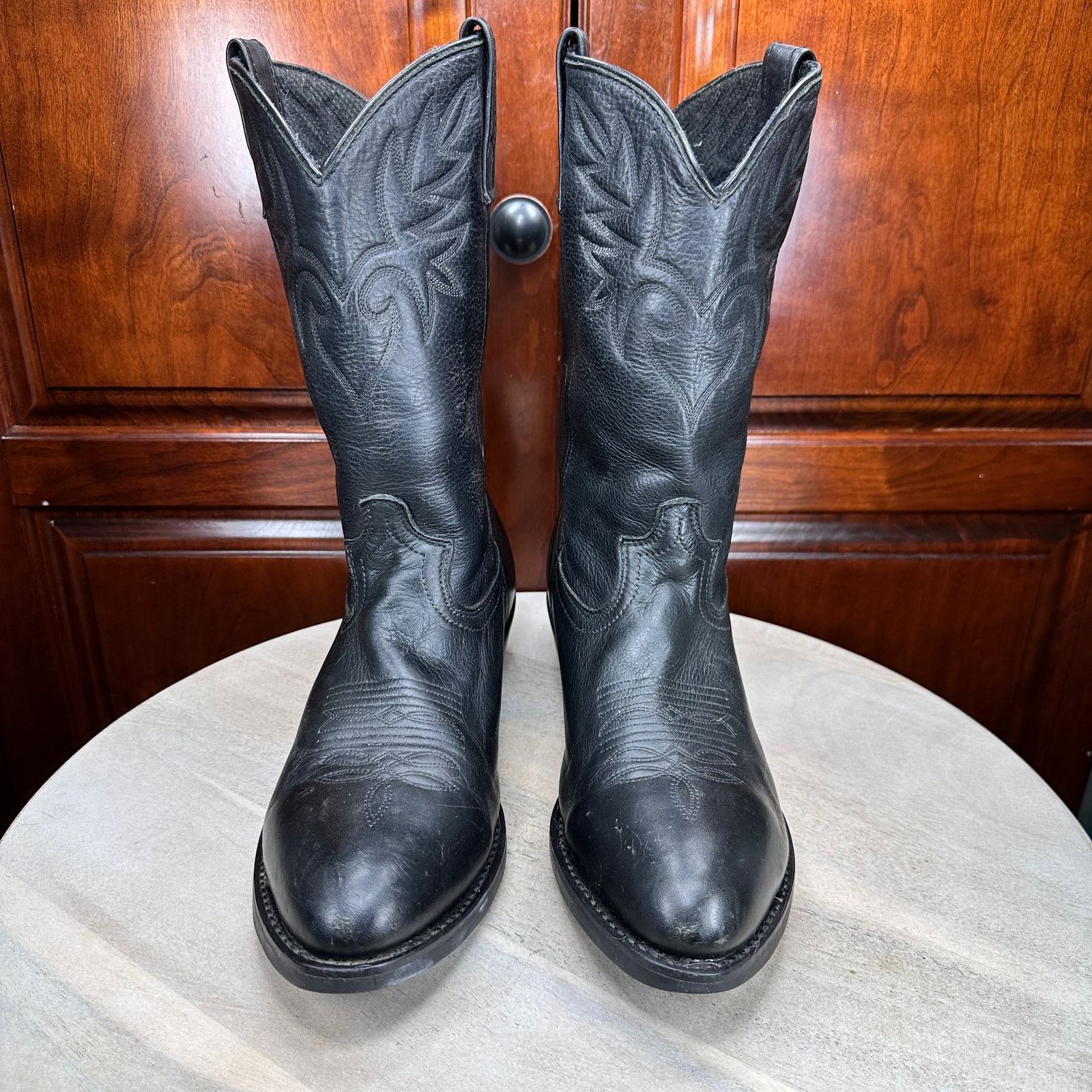 Dingo1969 Dingo Men’s Black Leather Western Cowboy Boots Size 10 EW Size US 10 / EU 43 - 12 Thumbnail