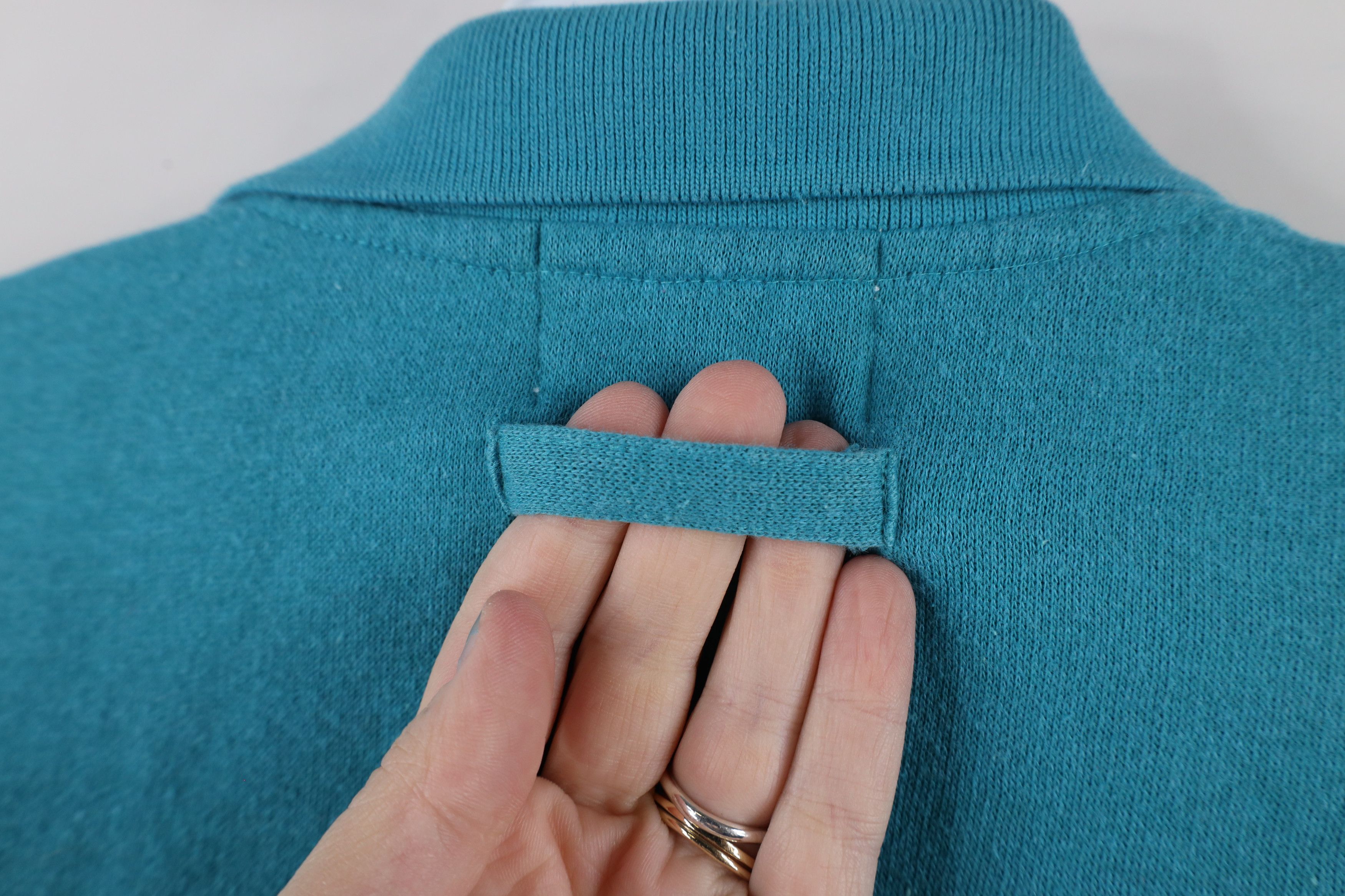 Vintage Vintage 90s Streetwear Boxy Fit Collared Sweatshirt Teal Size US L / EU 52-54 / 3 - 8 Thumbnail