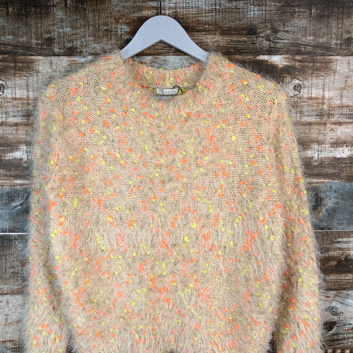 Homespun Knitwear Muzak Orange mohair fur shaggy Knitwear #A1738 Size S / US 4 / IT 40 - 5 Thumbnail