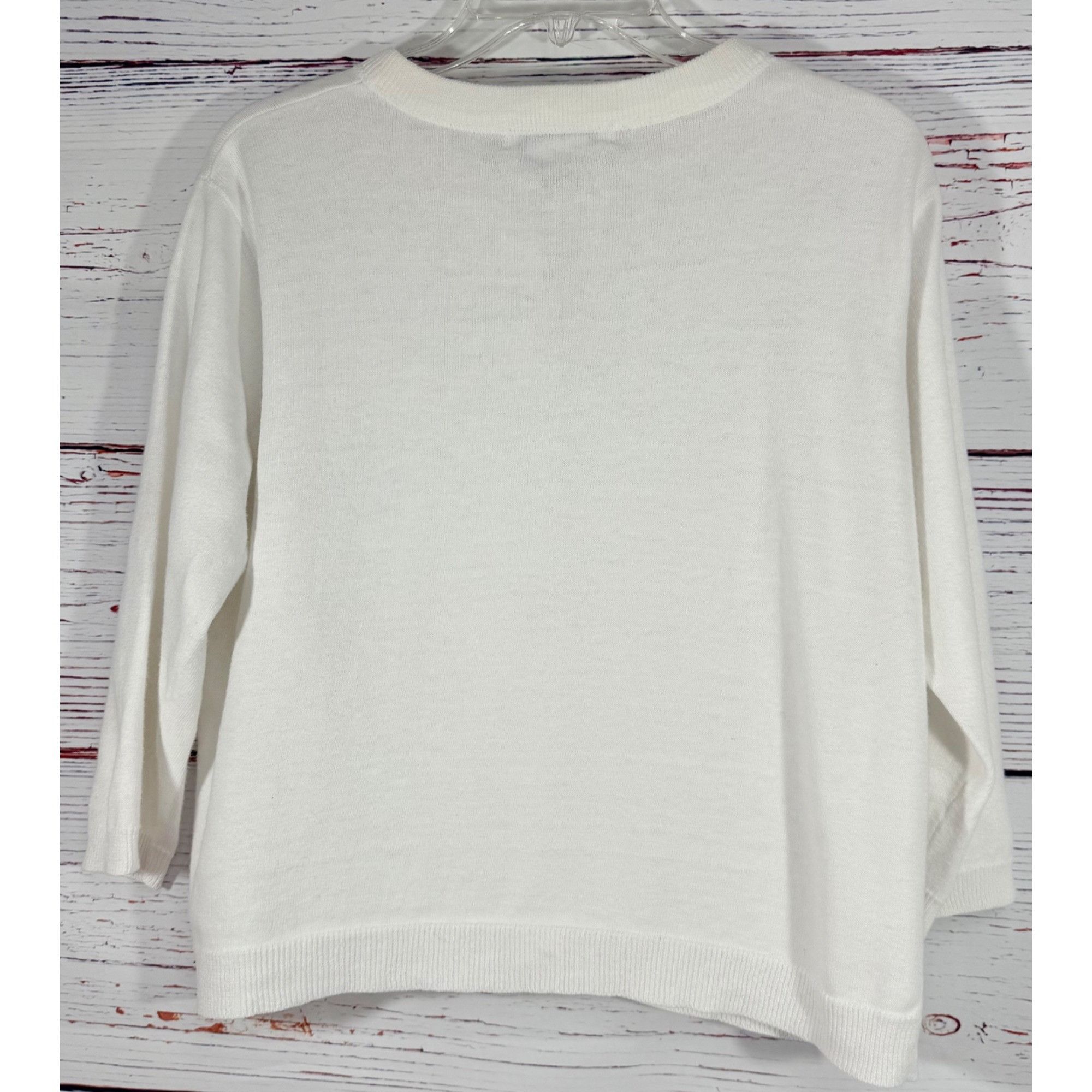 Vintage Vintage Victoria Jones Womens XL White Snap Front Knit Cardi Size XL / US 12-14 / IT 48-50 - 12 Thumbnail