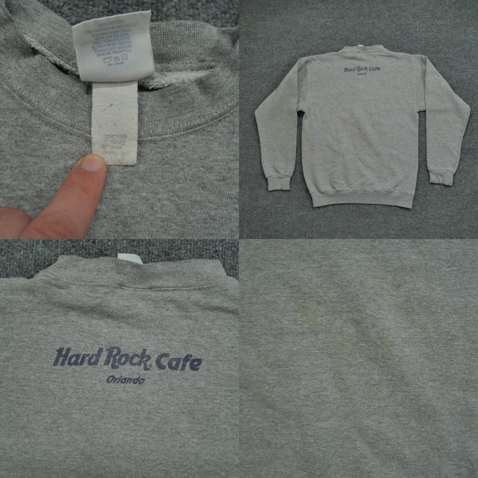 Hard Rock Cafe VINTAGE Hard Rock Cafe Sweatshirt Adult Small Grey 90s Y2K Logo Crew Neck Long Sleeve Cotton Polyester Fleece Size US S / EU 44-46 / 1 - 8 Thumbnail