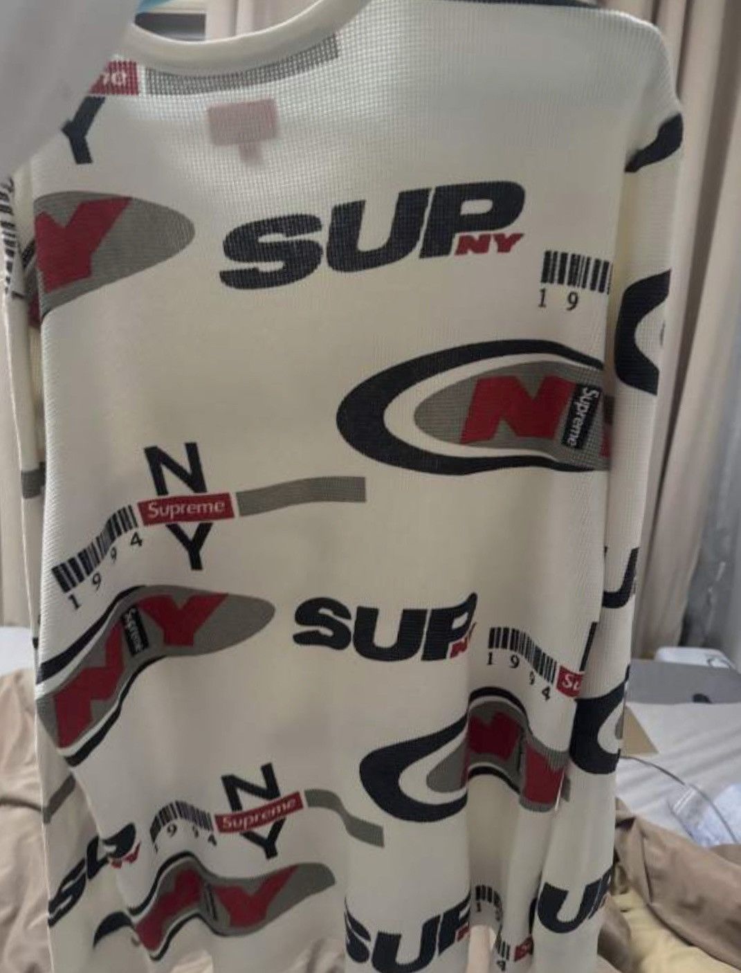 Supreme Supreme FW18 NY Waffle Thermal White Size US M / EU 48-50 / 2 - 2 Thumbnail