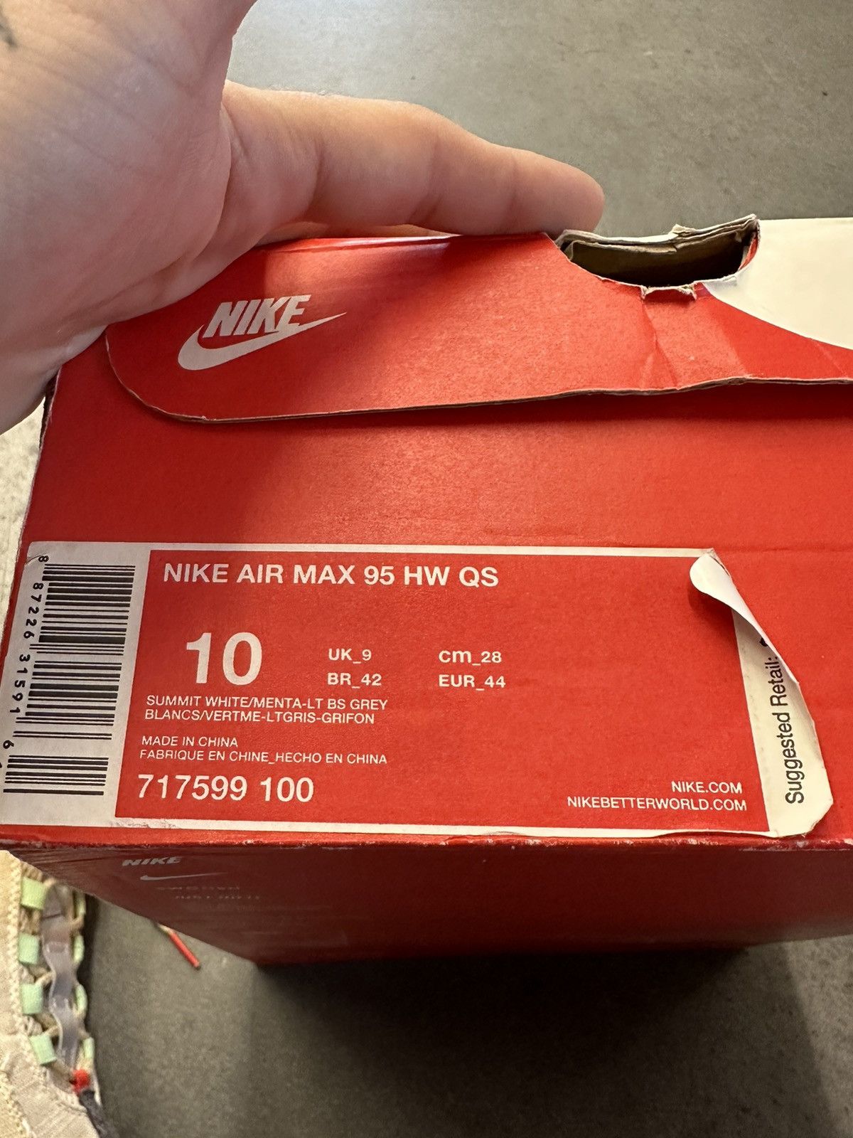 Nike × Vintage 2014 Nike Air Max 95 QS Halloween Mummy Zombie Size US 10 / EU 43 - 11 Thumbnail