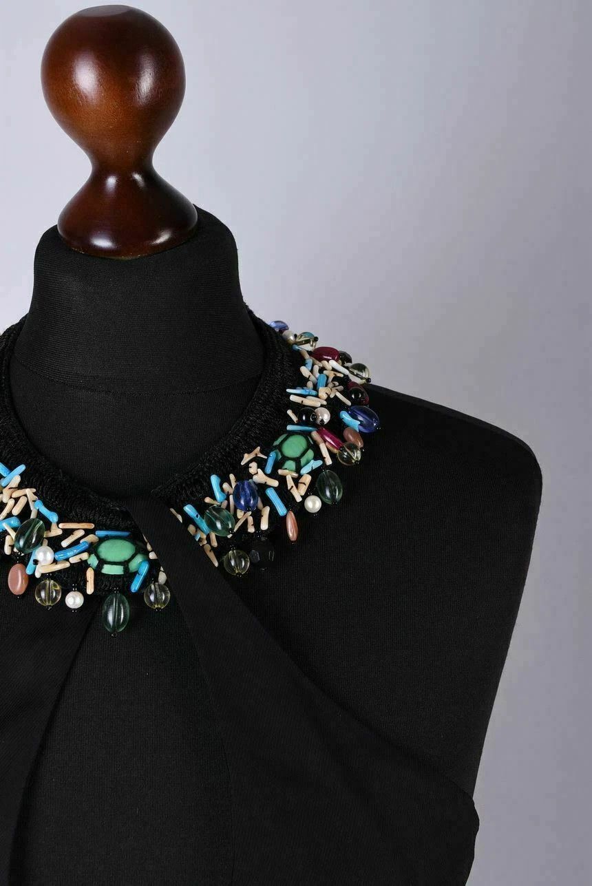 Emporio Armani Women's Emporio Armani Beaded Neckline Black Dress Size S Size S / US 4 / IT 40 - 2 Thumbnail