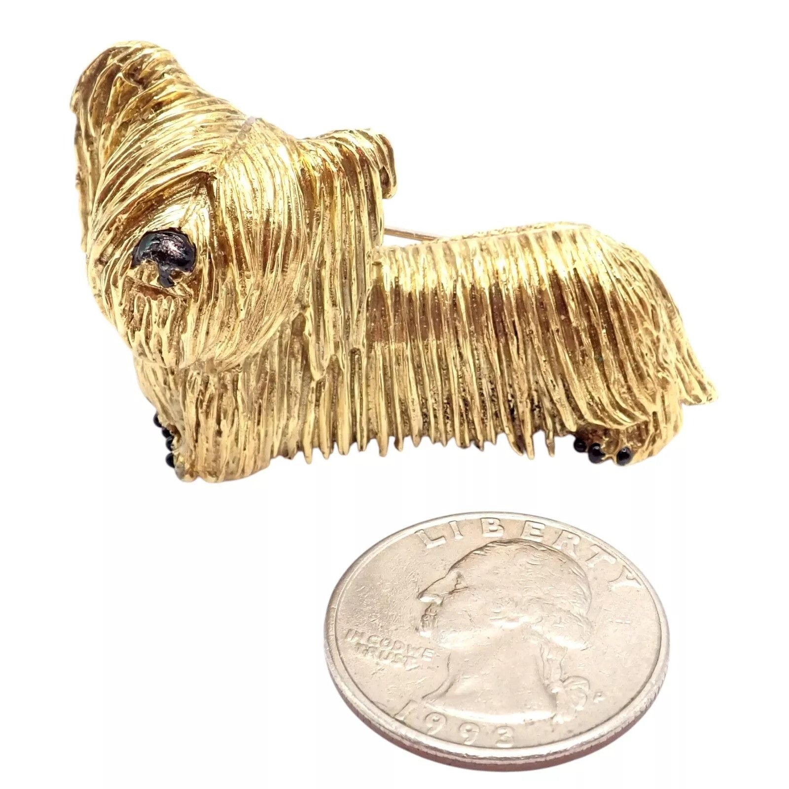 Tiffany & Co. Tiffany & Co 18k Yellow Gold Enamel Dog Terrier Brooch Pin Size ONE SIZE - 4 Thumbnail