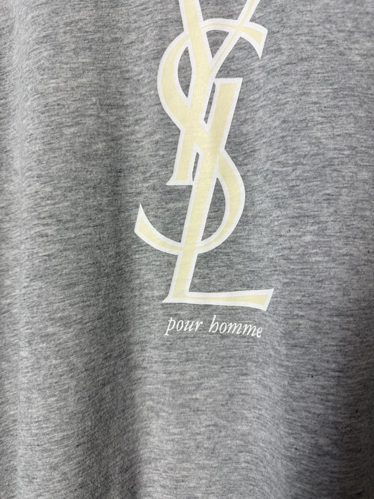 Yves Saint Laurent Vintage Yves Saint Laurent Pour Homme YSL Logo Tee V-Neck Size US XL / EU 56 / 4 - 7 Thumbnail
