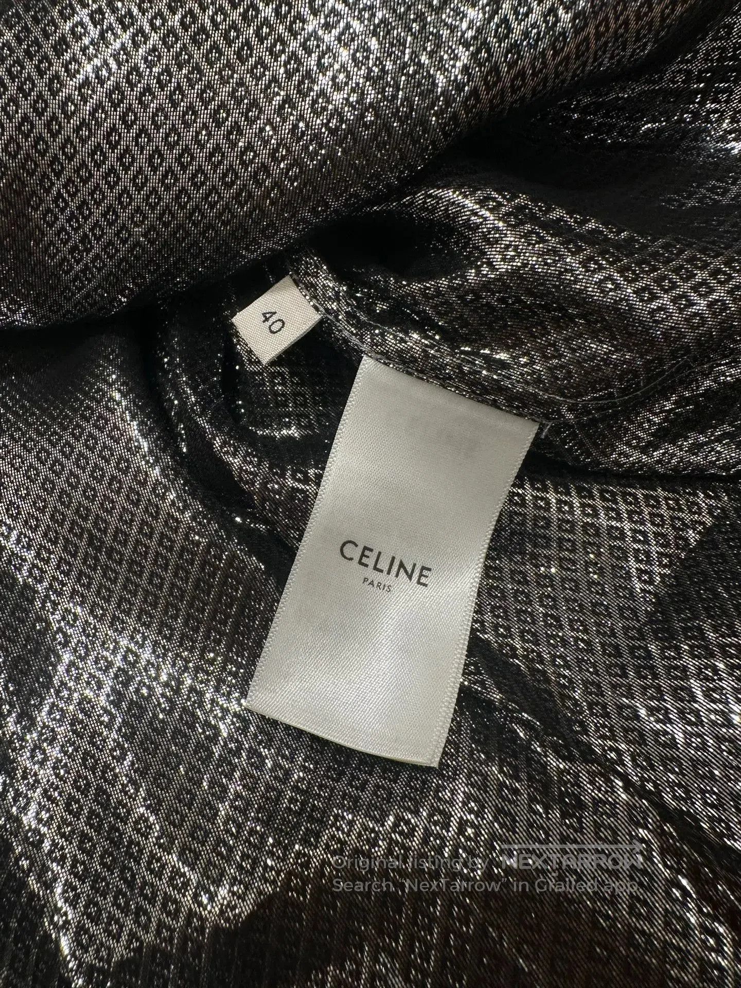 Celine Celine Silver Snake Print Silk Shirt. Size US XXS / EU 40 - 5 Thumbnail