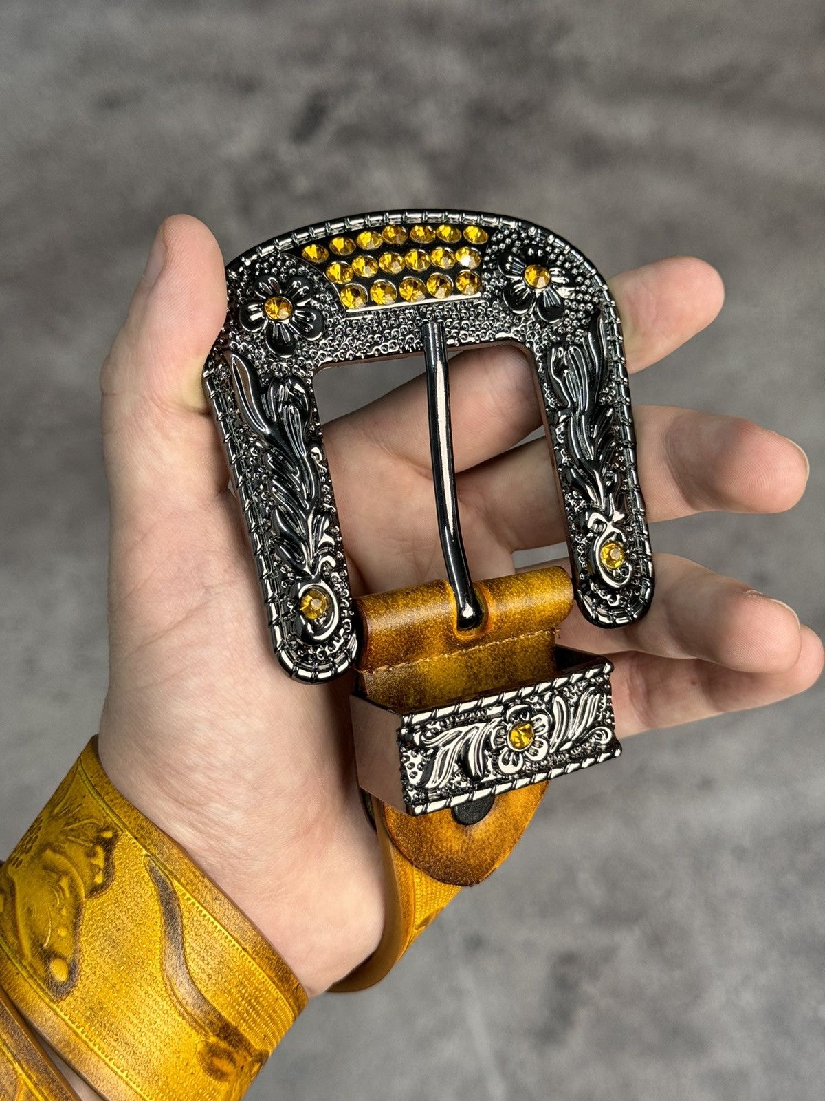 Vintage VINTAGE PYTHON GOTHIC LEATHER BELT RICK OWENS STYLE Size ONE SIZE - 2 Thumbnail