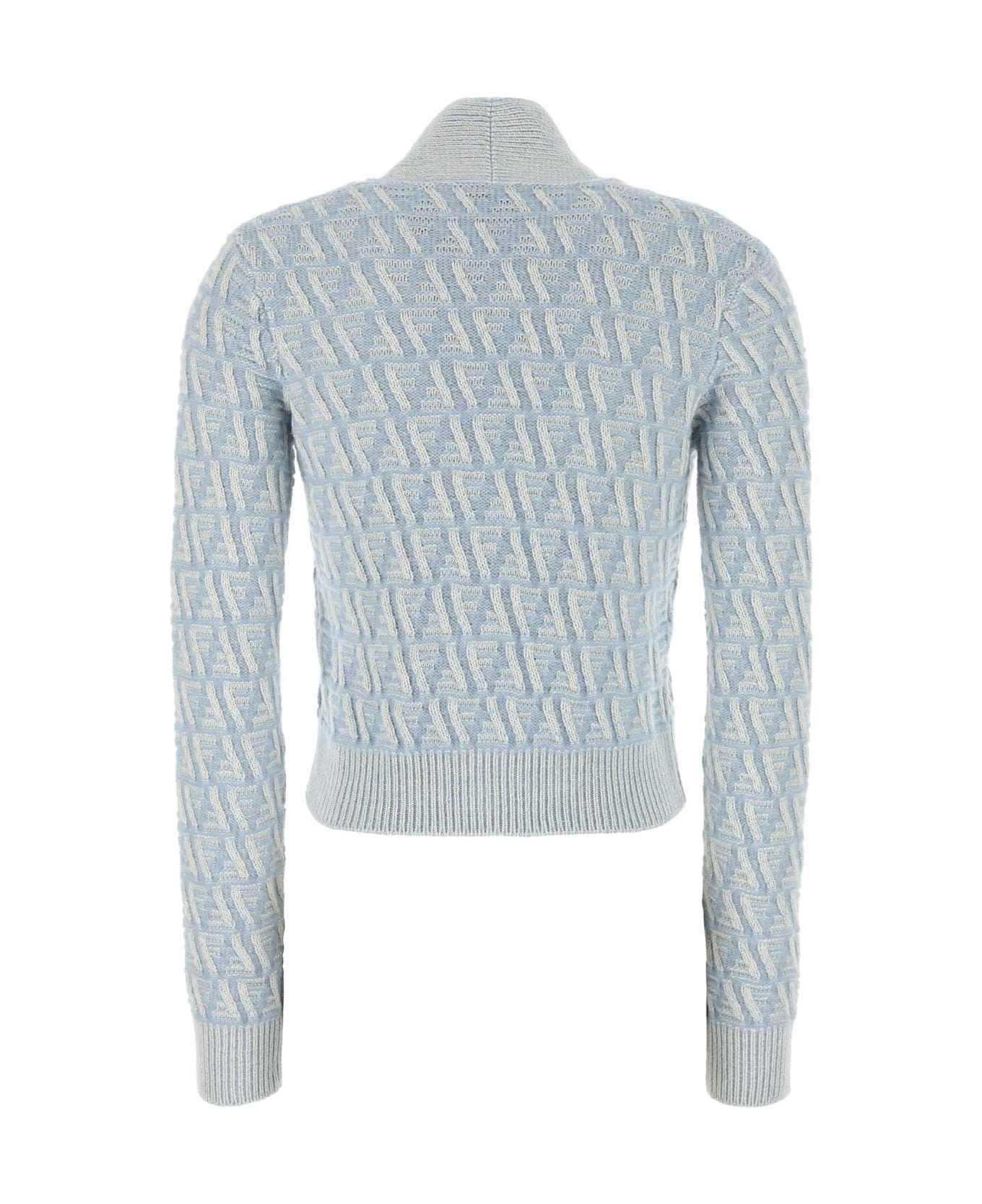 Fendi o1s1wg110326 Cardigan in Clear Blue Size M / US 6-8 / IT 42-44 - 2 Thumbnail