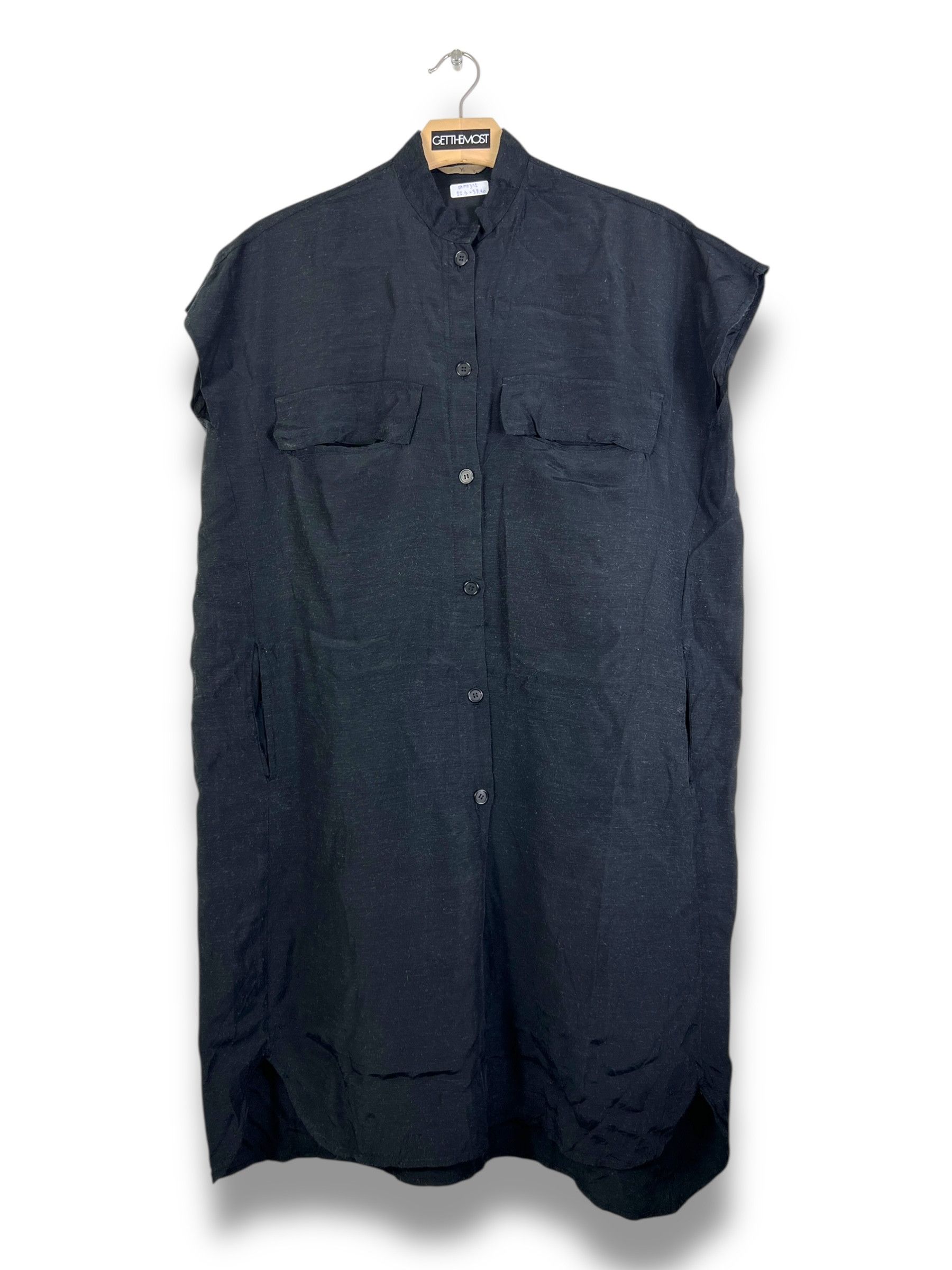 Y's Y's Yohji Yamamoto Rayon Silk Sleeveless Shirt Dress GTMP312 Size XL / US 12-14 / IT 48-50 - 1 Thumbnail