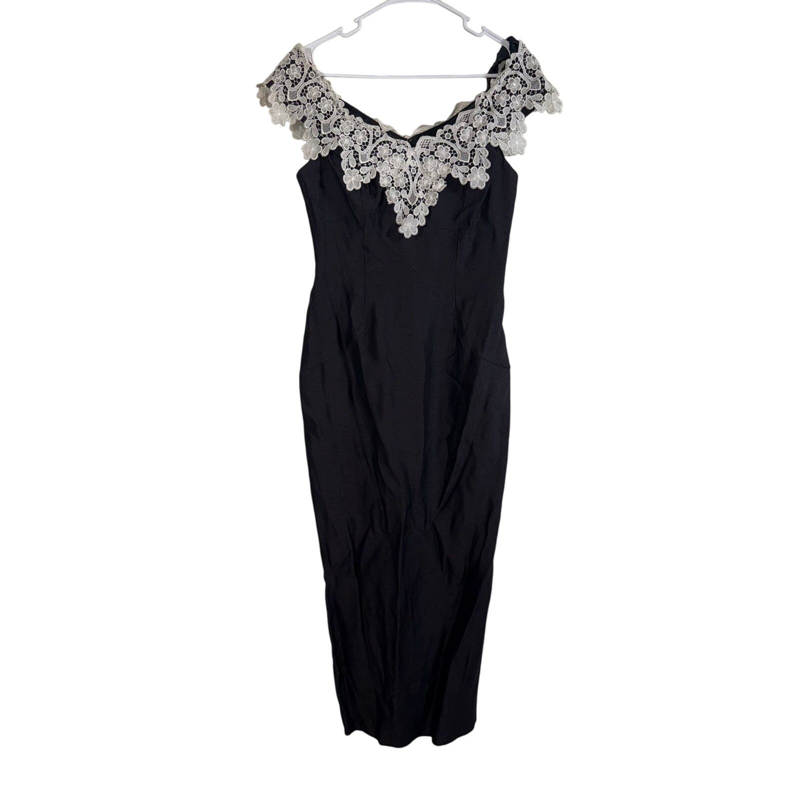 Other Vtg Jessica McClintock Style Off The Shoulder Black Dress Size XL / US 12-14 / IT 48-50 - 1 Thumbnail