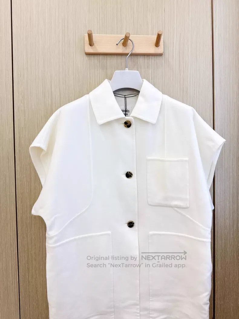 Hermes Hermes White cashmere soft and versatile vest jacket Size XXS / US 00 / IT 34 - 2 Thumbnail