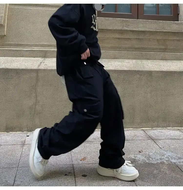 Japanese Brand Cargo Pants Black- Korean Streetwear Style Pants Size US 32 / EU 48 - 5 Thumbnail