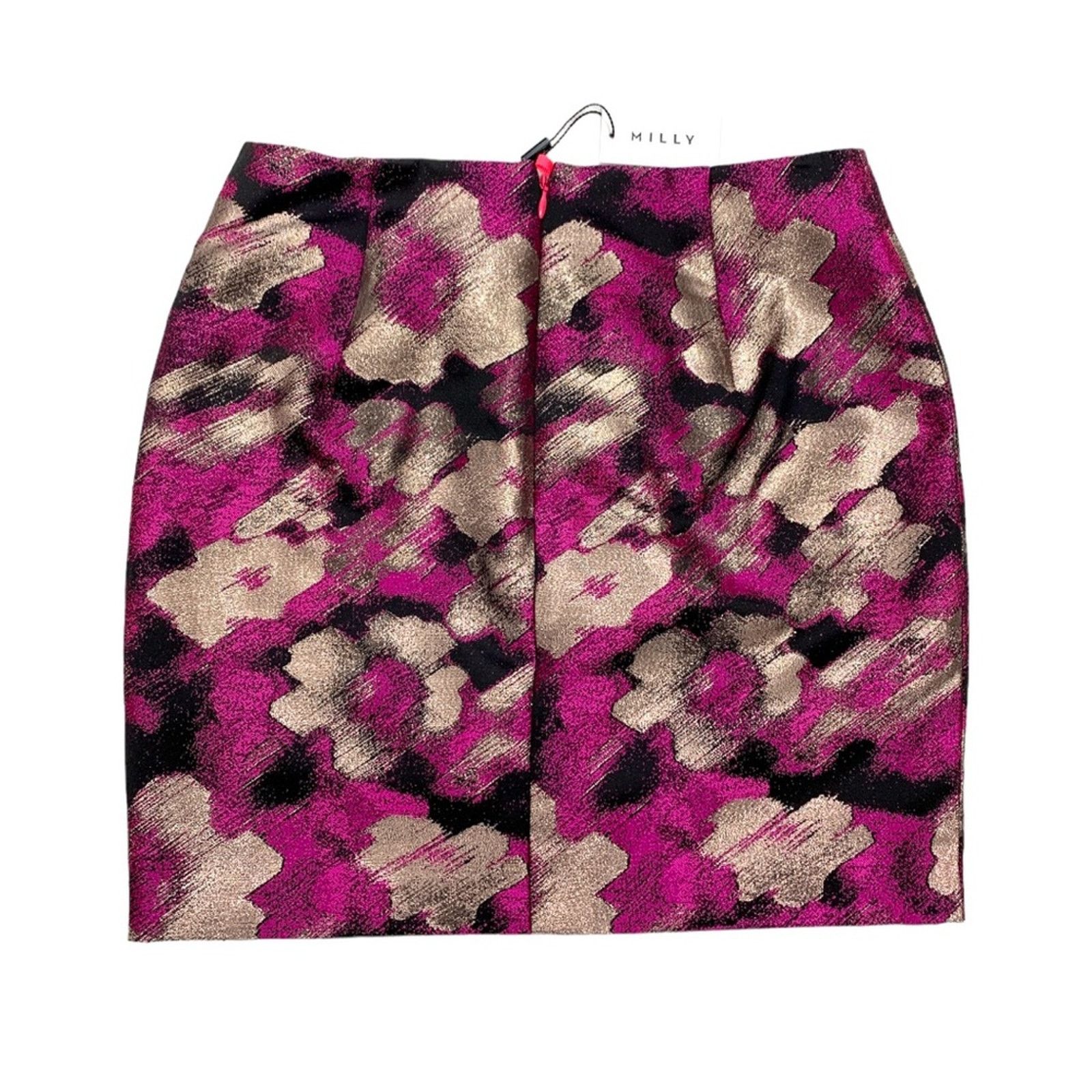 MILLY Milly Metallic Floral Jacquard Mini Skirt size 4 Size 27" / US 4 / IT 40 - 2 Thumbnail