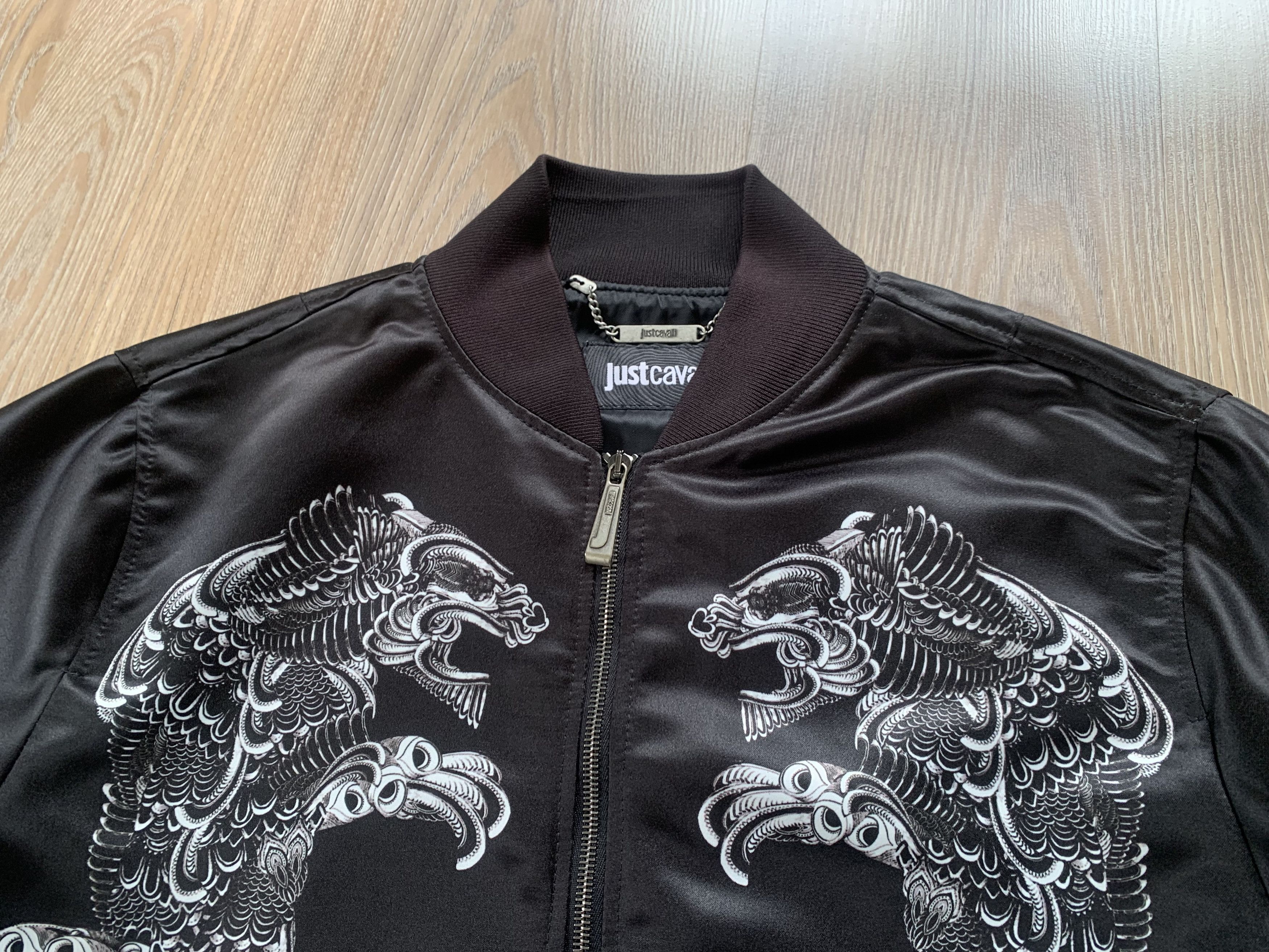 Just Cavalli Rare Just Cavalli Black Bomber Jacket Printed Size US M / EU 48-50 / 2 - 6 Thumbnail
