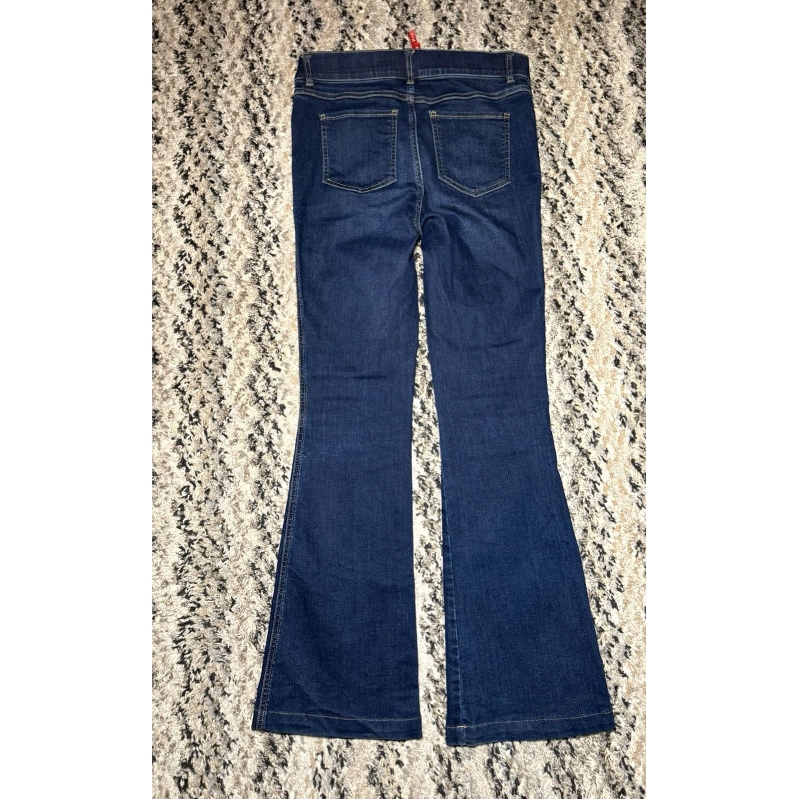Spanx SPANX Womens Jeans Medium Flare Wide Stretch Midnight Shade Blue 20327R Size 32" / US 10 / IT 46 - 6 Thumbnail
