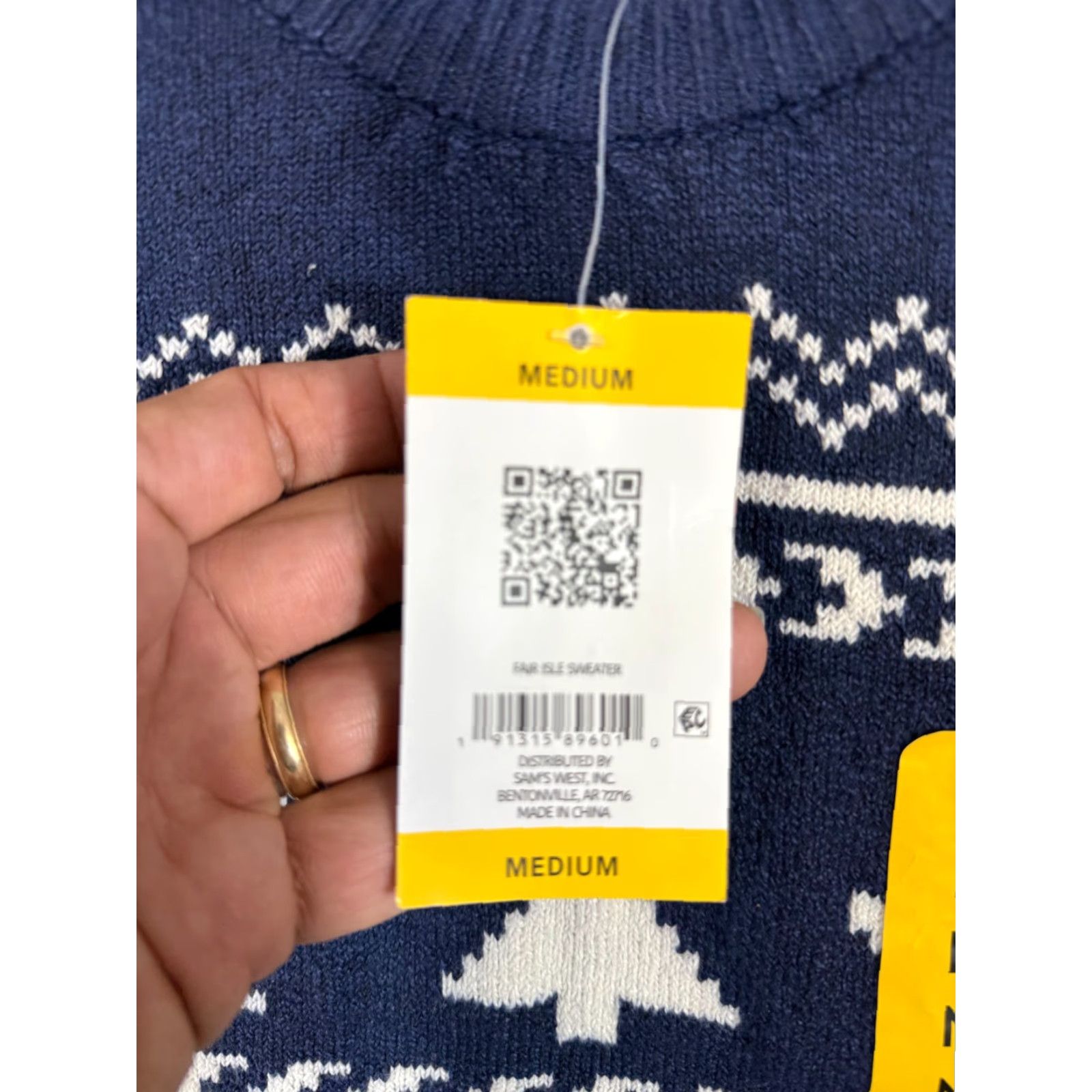 Lands' End Lands' End Sweater Mens M Blue Fair Isle Stretch Polar Bear Pullover NWT Size US M / EU 48-50 / 2 - 6 Thumbnail