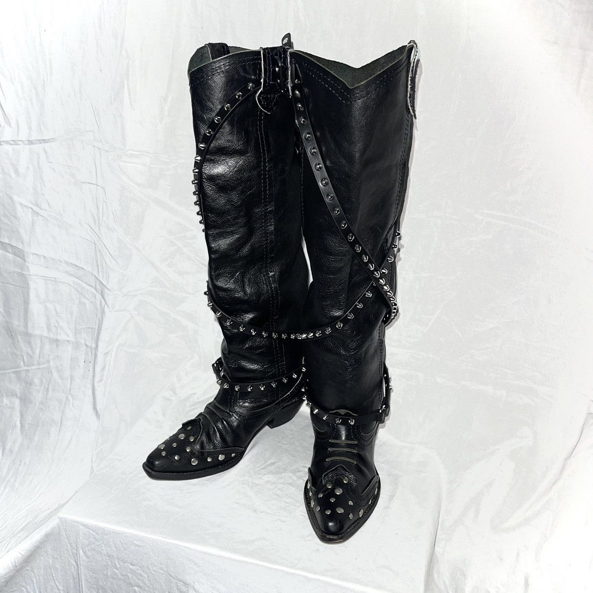 Comme des Garcons × Junya Watanabe Junya Watanabe FW06 studded knee-high boots Size US 9 / IT 39 - 5 Thumbnail