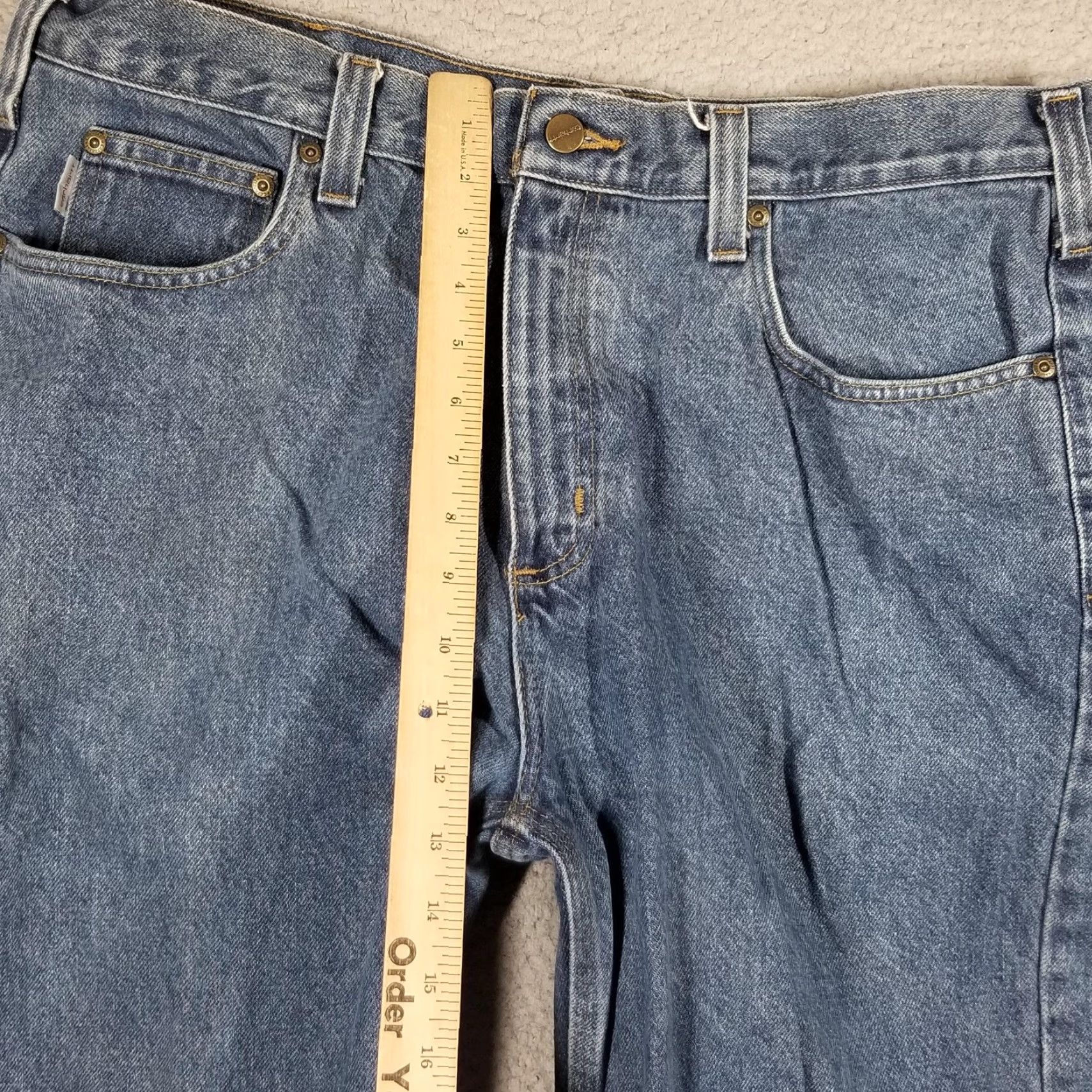 Carhartt VINTAGE? Carhartt Jeans Men's 38x32 Blue Relaxed Fit Straight Leg Denim Workwear 5-Pocket Zip Fly Carhartt Logo Patch Mens 38x32 Size US 38 / EU 54 - 5 Thumbnail