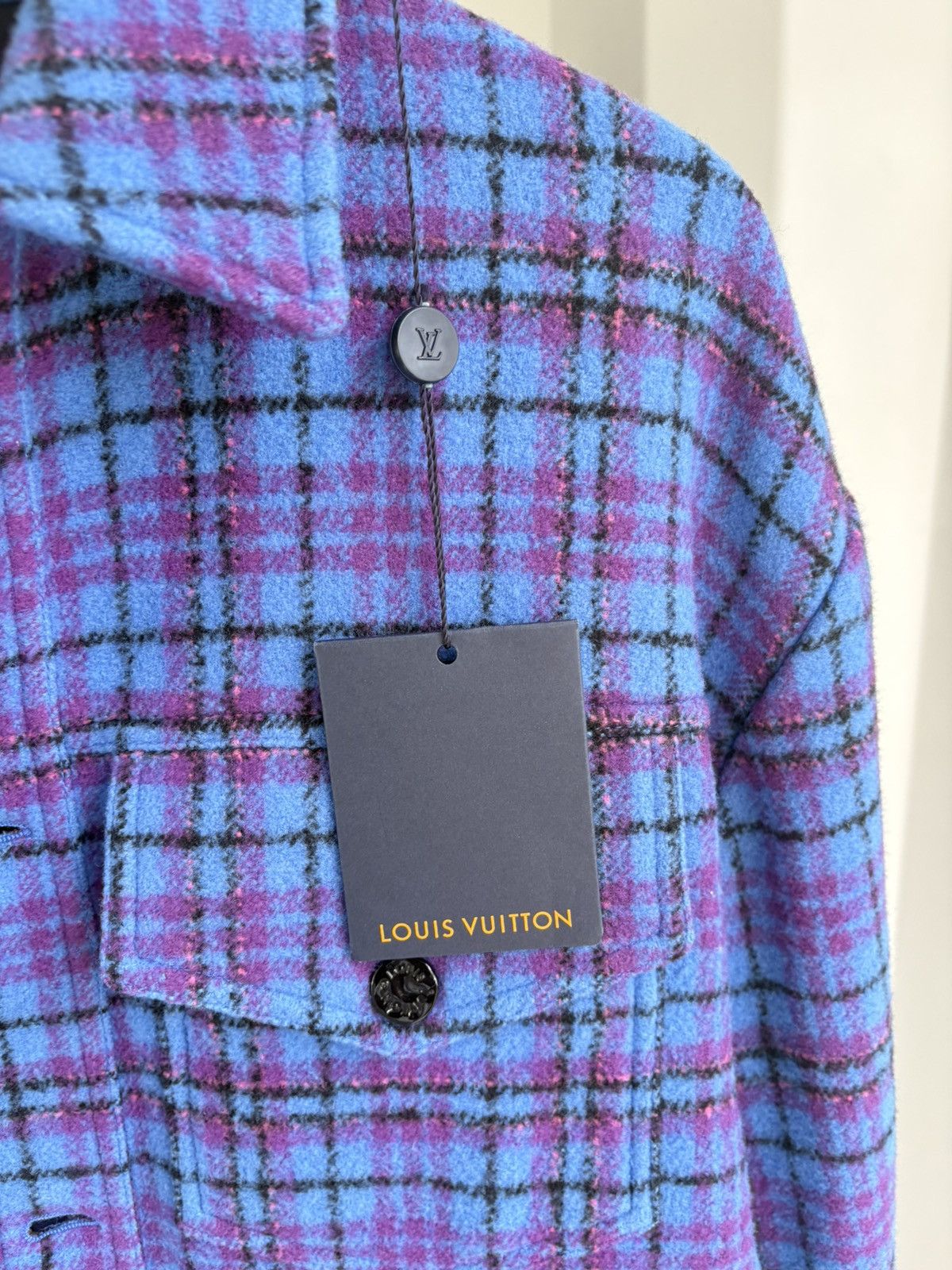 Louis Vuitton Oversize Blue Trucker Flannel Jacket Virgil Era Size US M / EU 48-50 / 2 - 8 Thumbnail