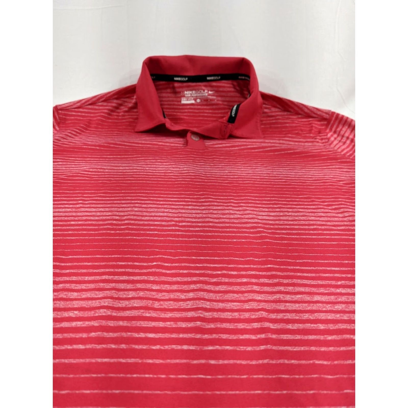 Nike NIKE Golf Tour Performance Dri-fit Men’s Polo Size M Pink Striped Shirt Size US M / EU 48-50 / 2 - 4 Thumbnail