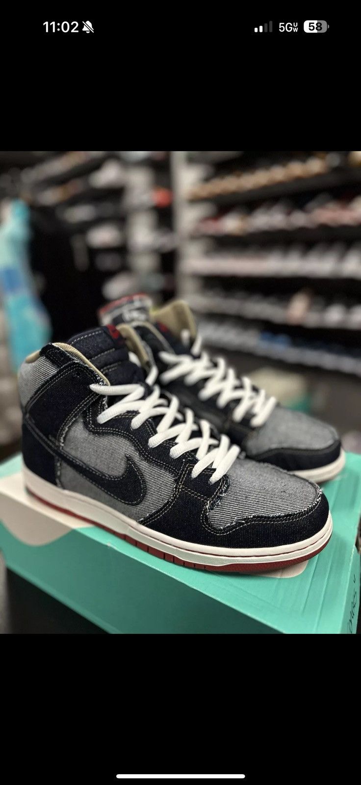 Nike Size 11 - Nike Reese Forbes x SB Dunk High Denim (881758-441 Size US 11 / EU 44 - 14 Thumbnail