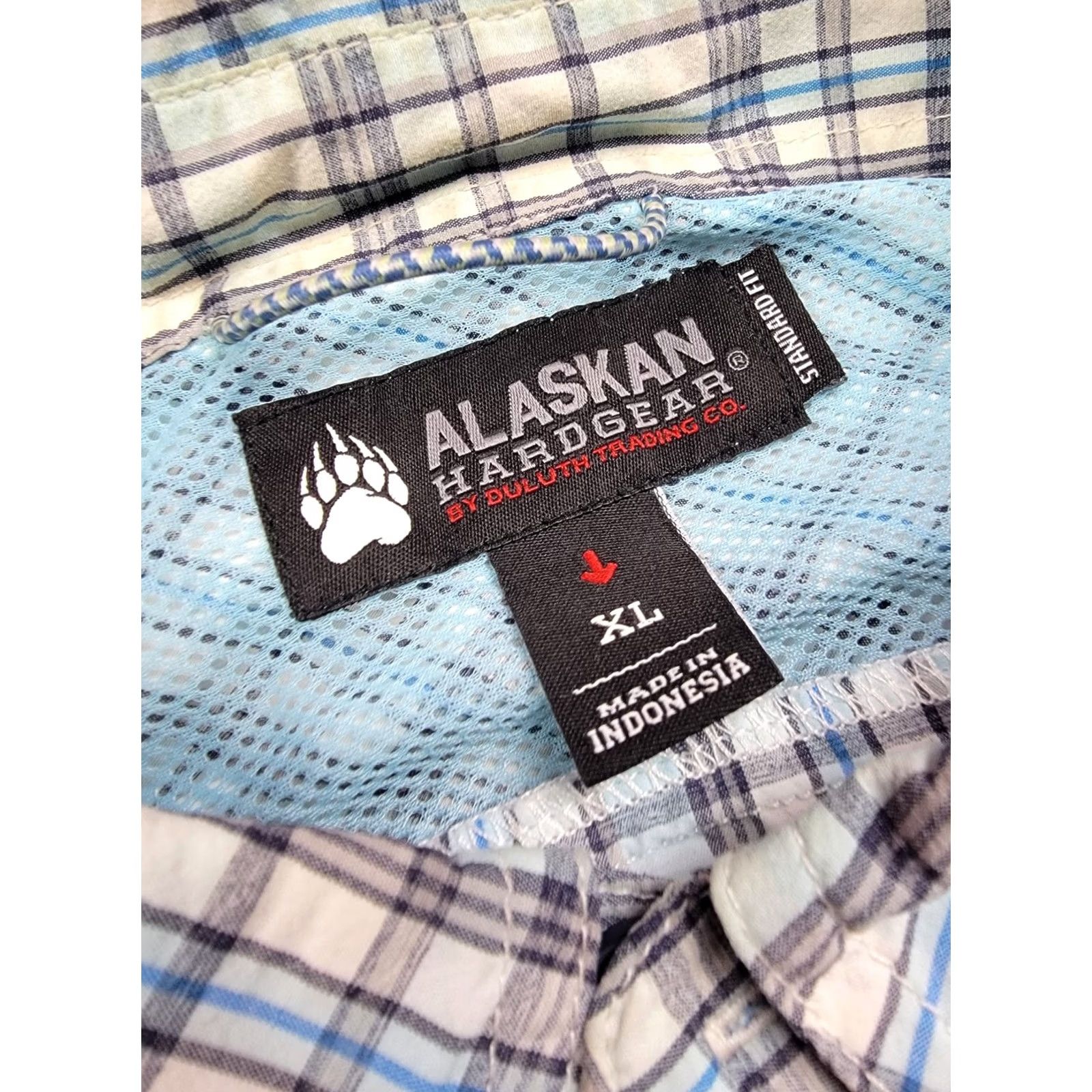 Vintage Duluth Alaskan Hardgear Shirt Mens XL Standard Fit Blue Plaid Button Down Nylon Polyester Lightweight Breathable Pockets Casual Travel Size US XL / EU 56 / 4 - 2 Thumbnail