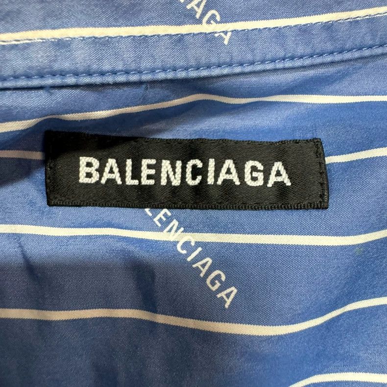 Balenciaga Balenciaga size 38 Blue and white stripes full printed log Size M / US 6-8 / IT 42-44 - 6 Thumbnail