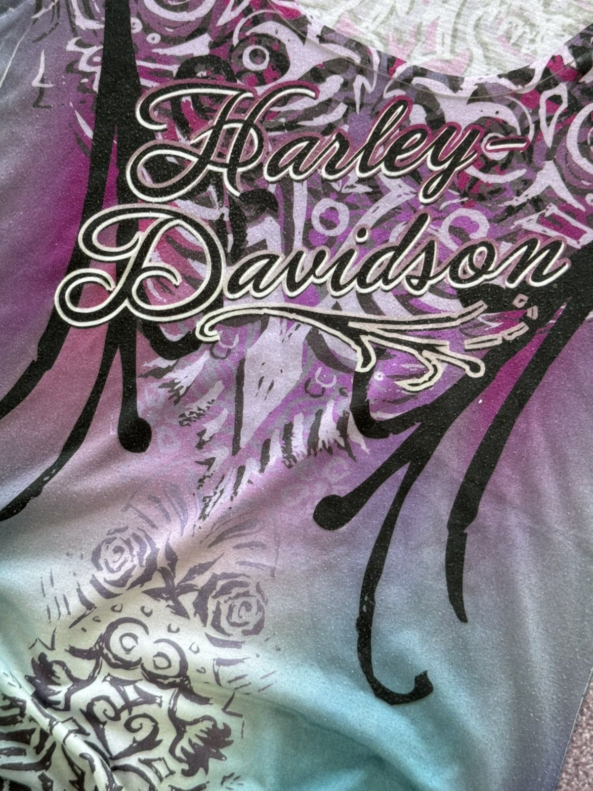 Harley Davidson Harley Davidson Cyber Grunge Y2K Glamour Print Crazy T-Shirt Size M / US 6-8 / IT 42-44 - 8 Thumbnail