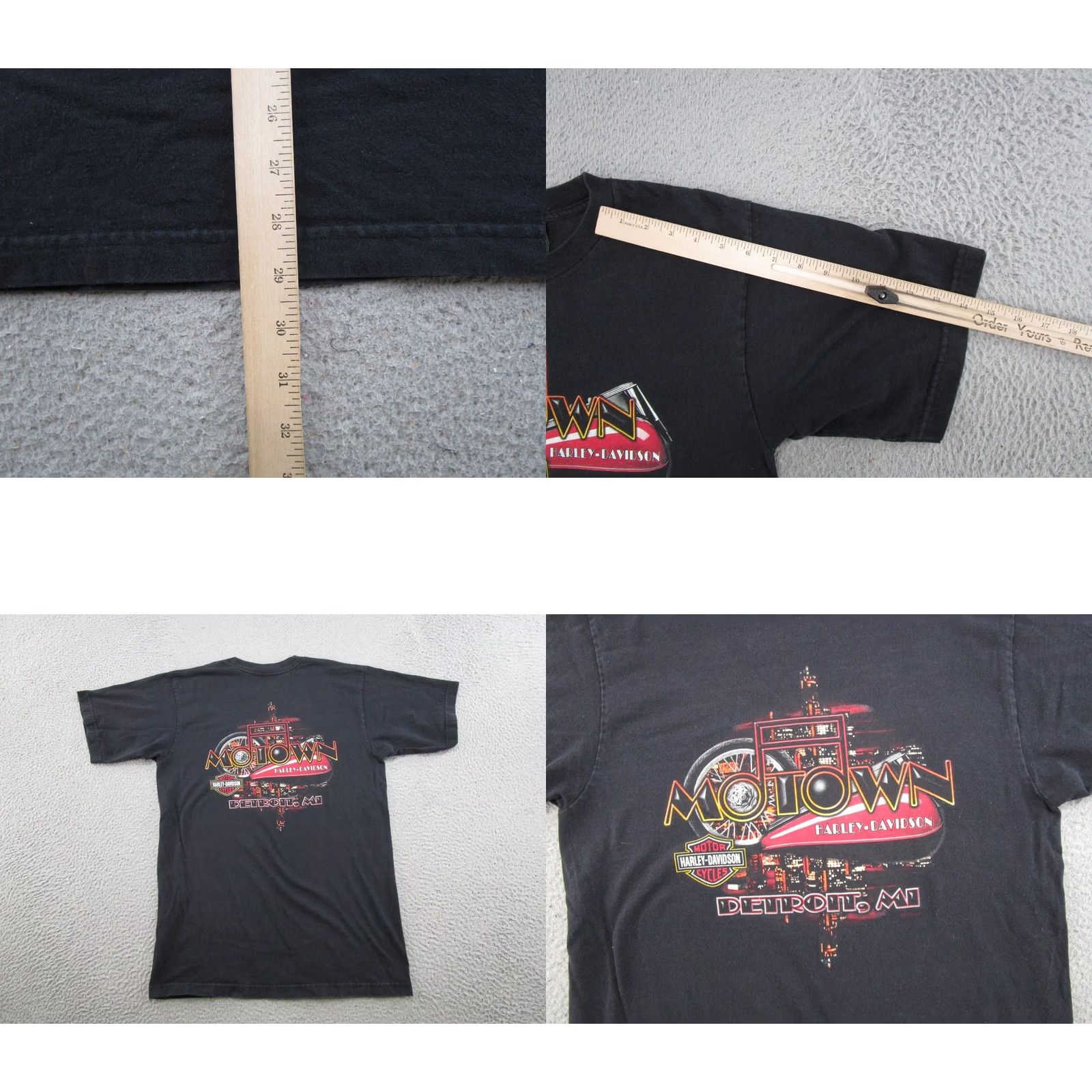 Harley Davidson Harley-Davidson T-Shirt Graphic Print Vintage MoTown 2003 Detroit Michigan Crew Neck Short Sleeve L Black Mens Vintage Tee Size US L / EU 52-54 / 3 - 8 Thumbnail