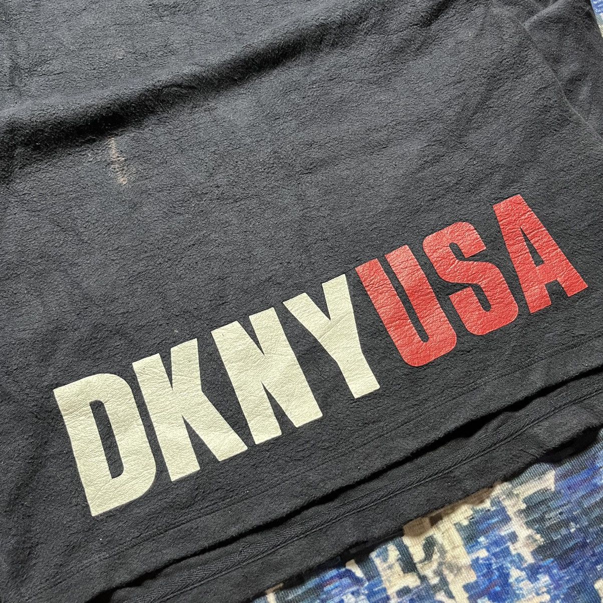 DKNY × Vintage RARE Vintage DKNY USA Spell Out Half Zipper Sweetshirts 90s Size US M / EU 48-50 / 2 - 2 Thumbnail