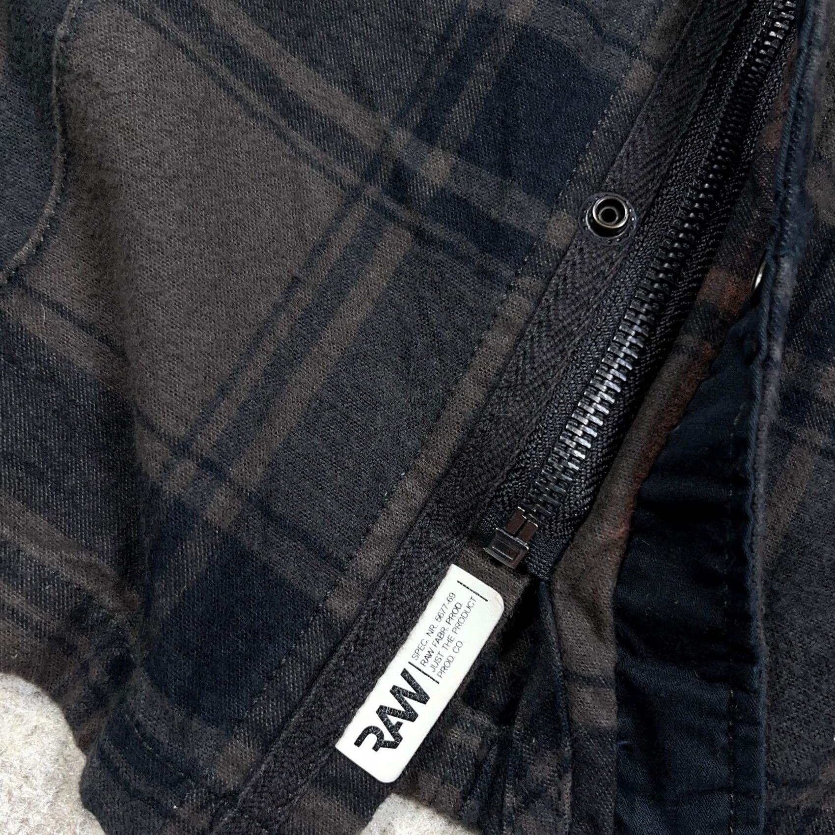 G-Star G Star Raw Shacket Men XL Black Gray Plaid Heavy Flannel Shirt Jacket Full Zip Size US XL / EU 56 / 4 - 6 Thumbnail