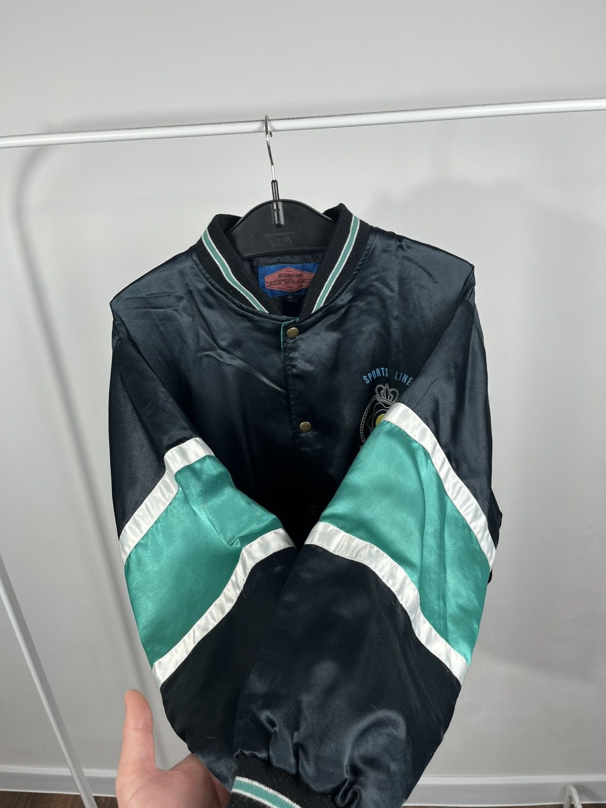 Other Vintage Baseball Satin Bomber Jacket Sports Line Graphic Size US L / EU 52-54 / 3 - 7 Thumbnail