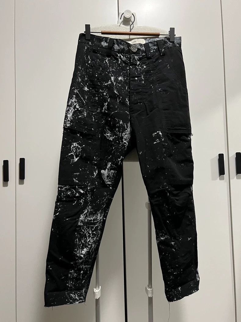 Song For The Mute Song For The Mute Ink-splashed workwear cropped pants Size US 30 / EU 46 - 1 Thumbnail